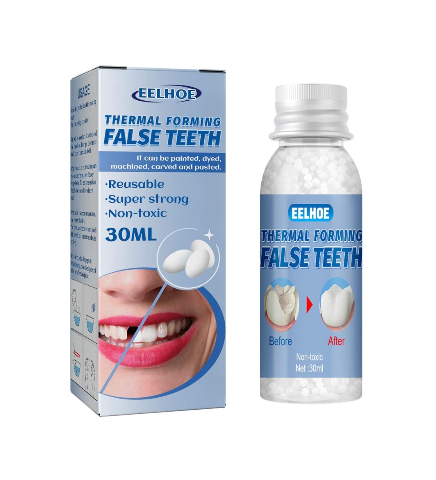 Buy Iunser Plastic Teeth Make-Up Dentures - Temporary Filling for Broken Teeth | One Size Fits All - Buy Online on GoSupps.com