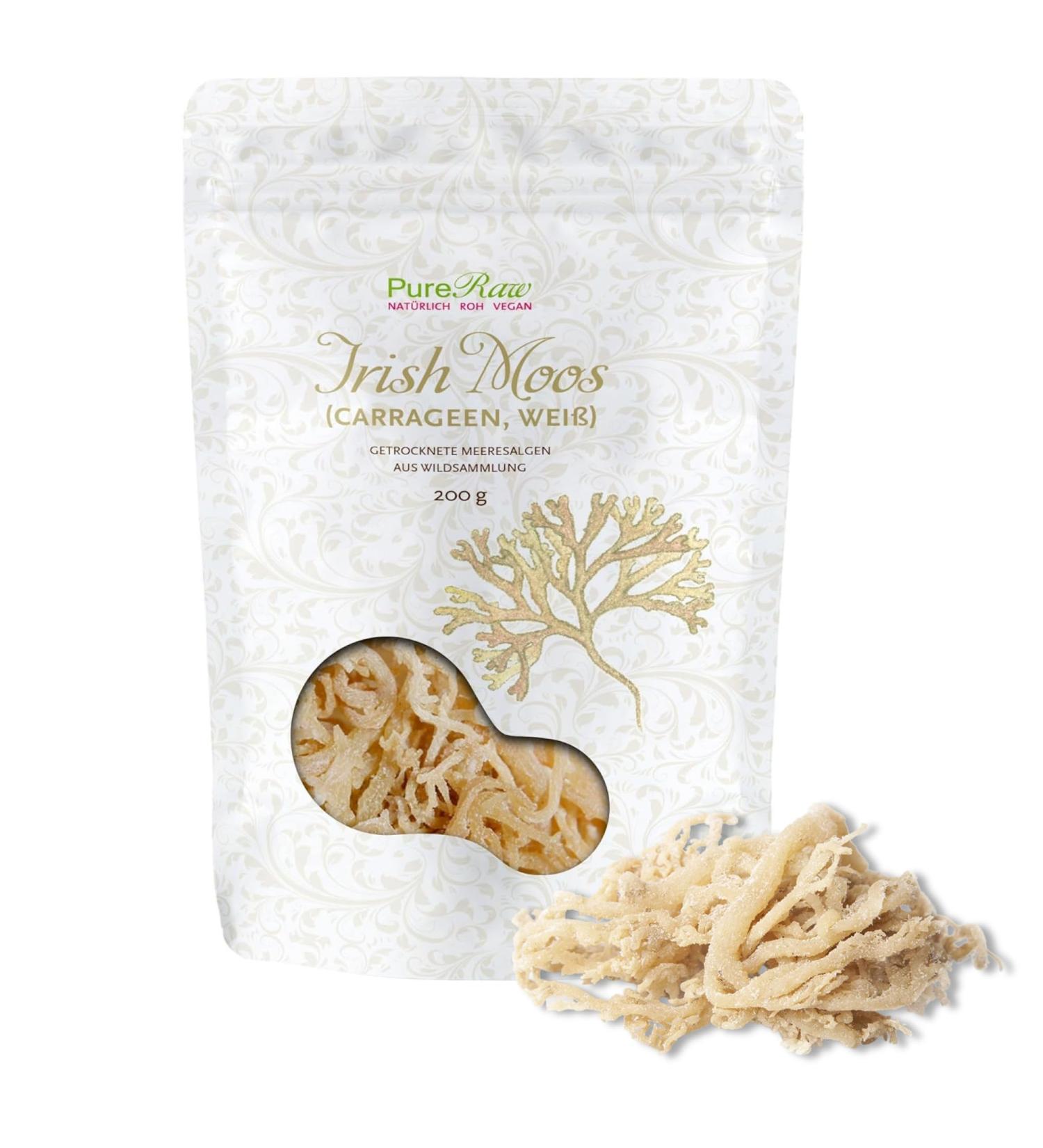 Buy Irish Moos Sea Moss 200g - Wild Collection Vegan Cartilage Tang Pure Carrageen Algae for Health & Wellness | Pureeraw - Buy Online on GoSupps.com