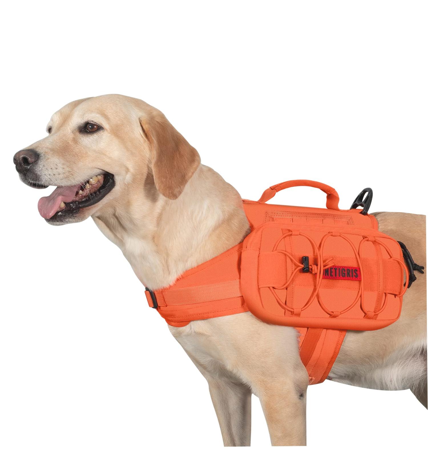 OneTigris Mammoth Dog Backpack 2.0 - Tear-Proof Camping & Hiking Gear for Medium/Large Dogs (M Orange) - International Shipping Available - Buy Online on GoSupps.com