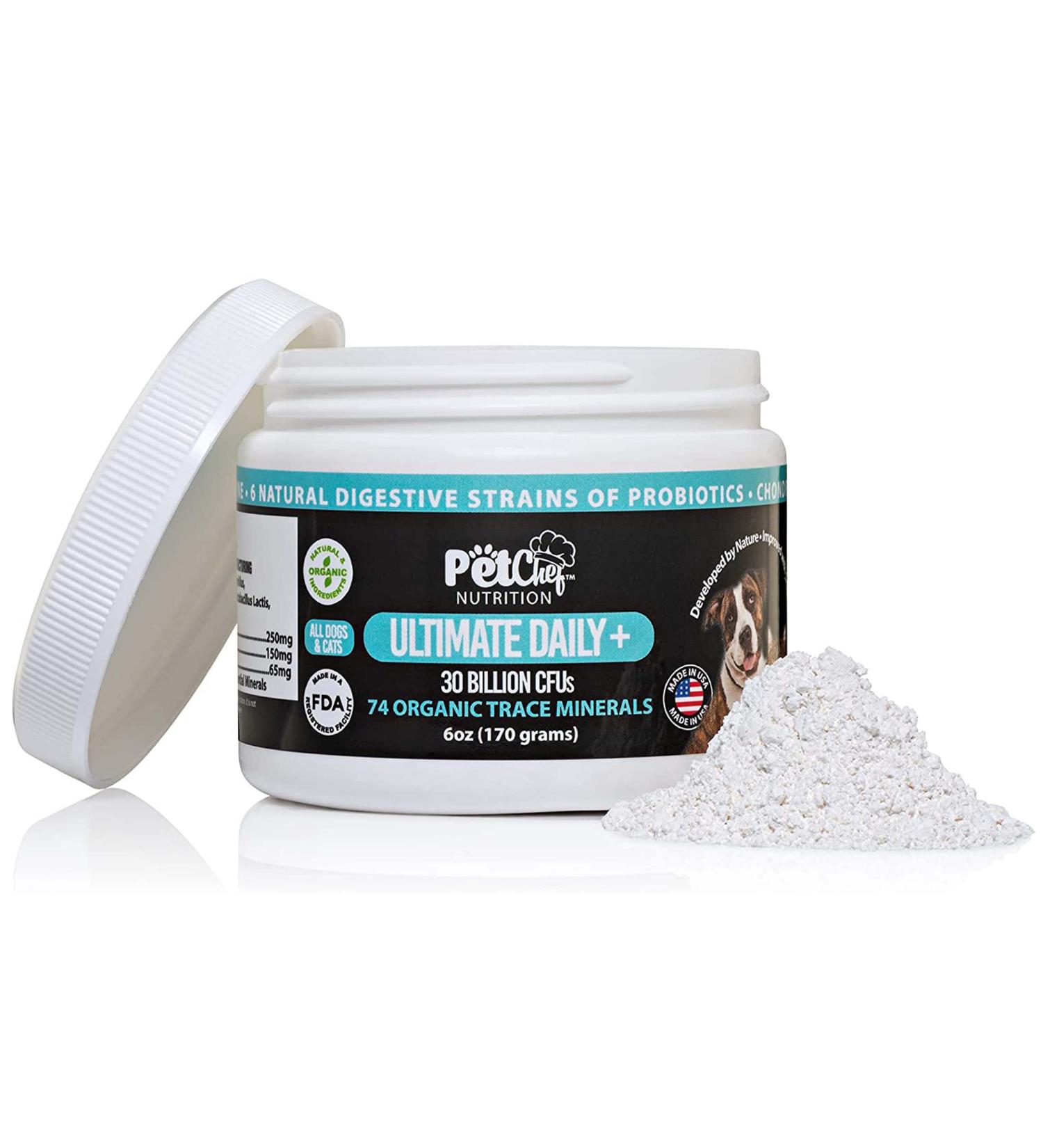 Pet Chef Nutrition Probiotic Powder for Dogs | 30 Billion CFUs, 6 Probiotics, MSM, Chondroitin & Glucosamine | Joint, Gut, Digestive Health - 212 Servings - Buy Online on GoSupps.com
