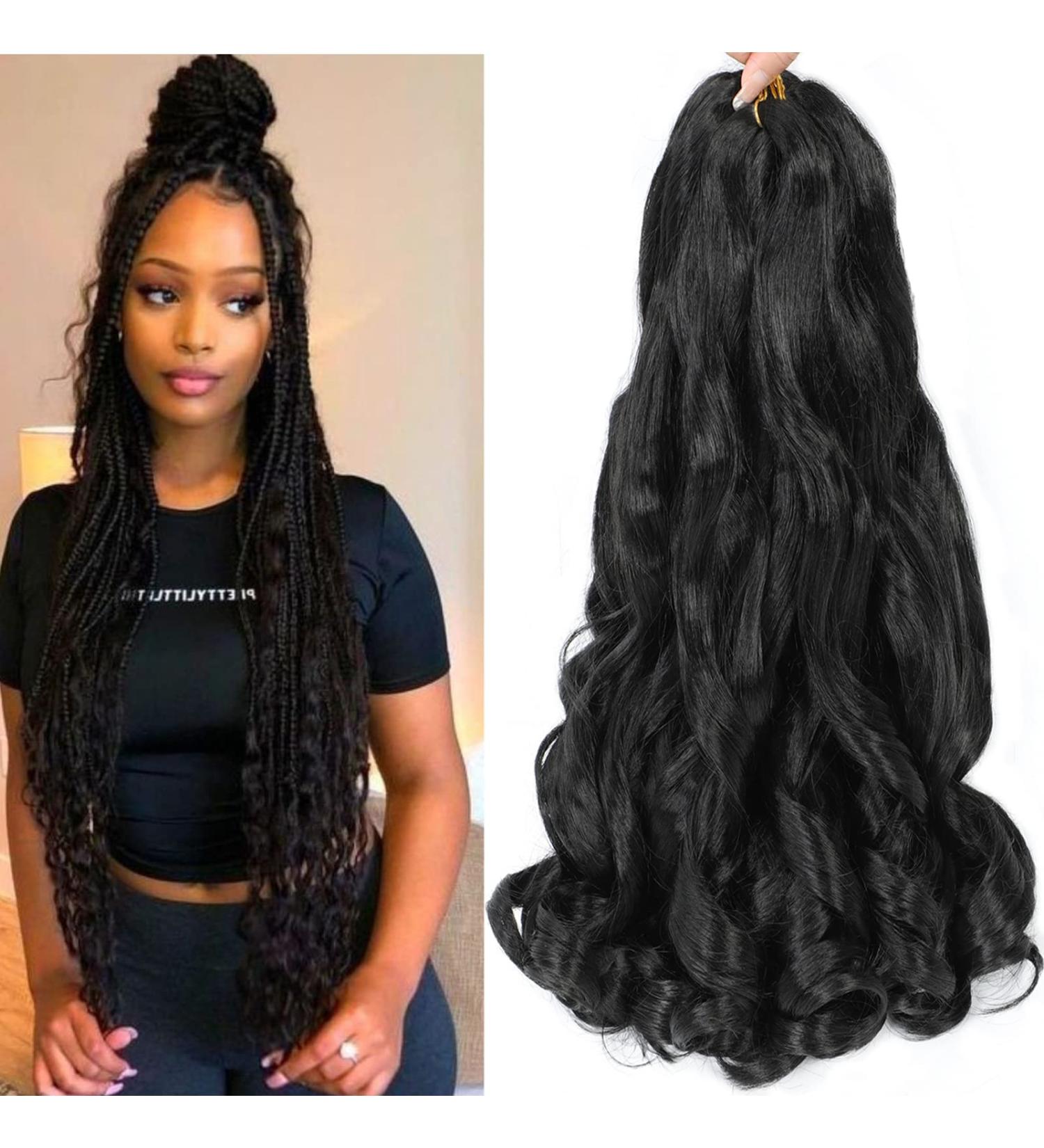 French Curly Braiding Hair 16 Inch 8 Pack - Lightweight Synthetic Easy Braid Extensions for Braids - Pre Stretched & Bouncy Braiding Hair - 1B Color - Buy Online on GoSupps.com