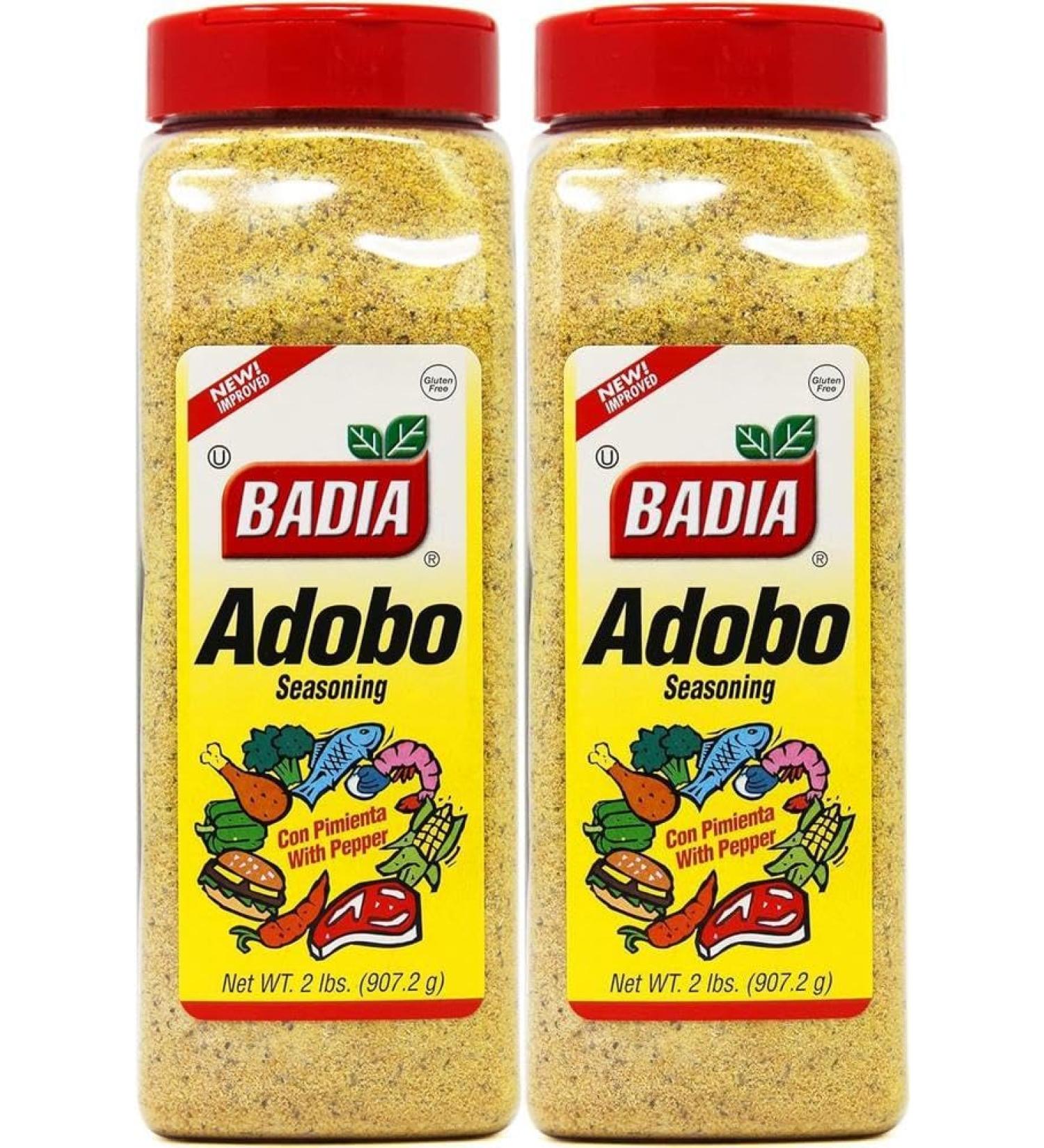 Badia Adobo with Pepper 907.2g (2lbs) Pack of 2 - Authentic Latin Seasoning Blend for Enhanced Flavour - Versatile Spice Mix for Meats Poultry and Vegetables