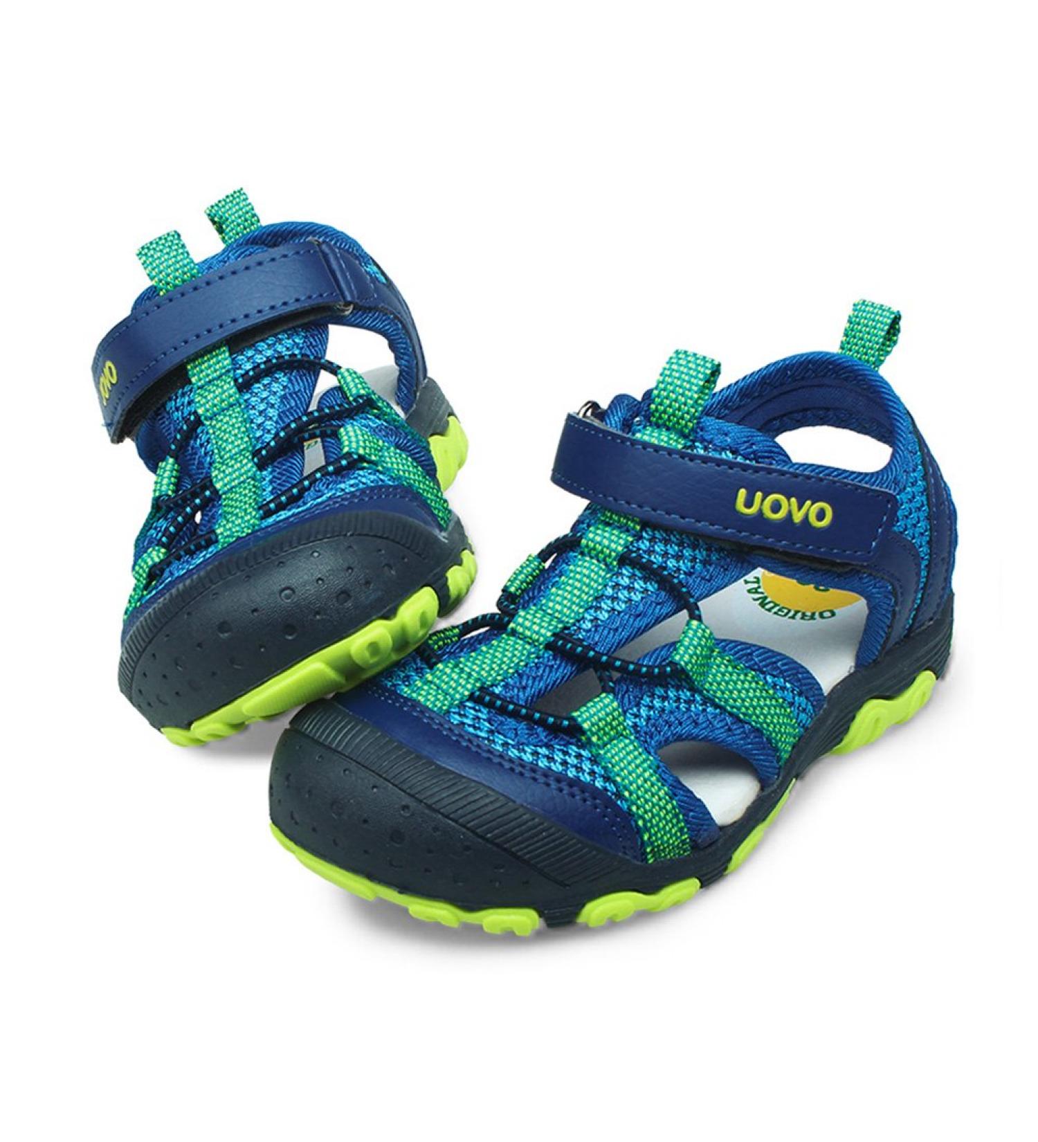 UOVO Boys Trekking Hiking Sandals - Closed Toe Outdoor Summer Shoes for Kids (EU Sizes 23-35) - Sporty Blue - Buy Online on GoSupps.com