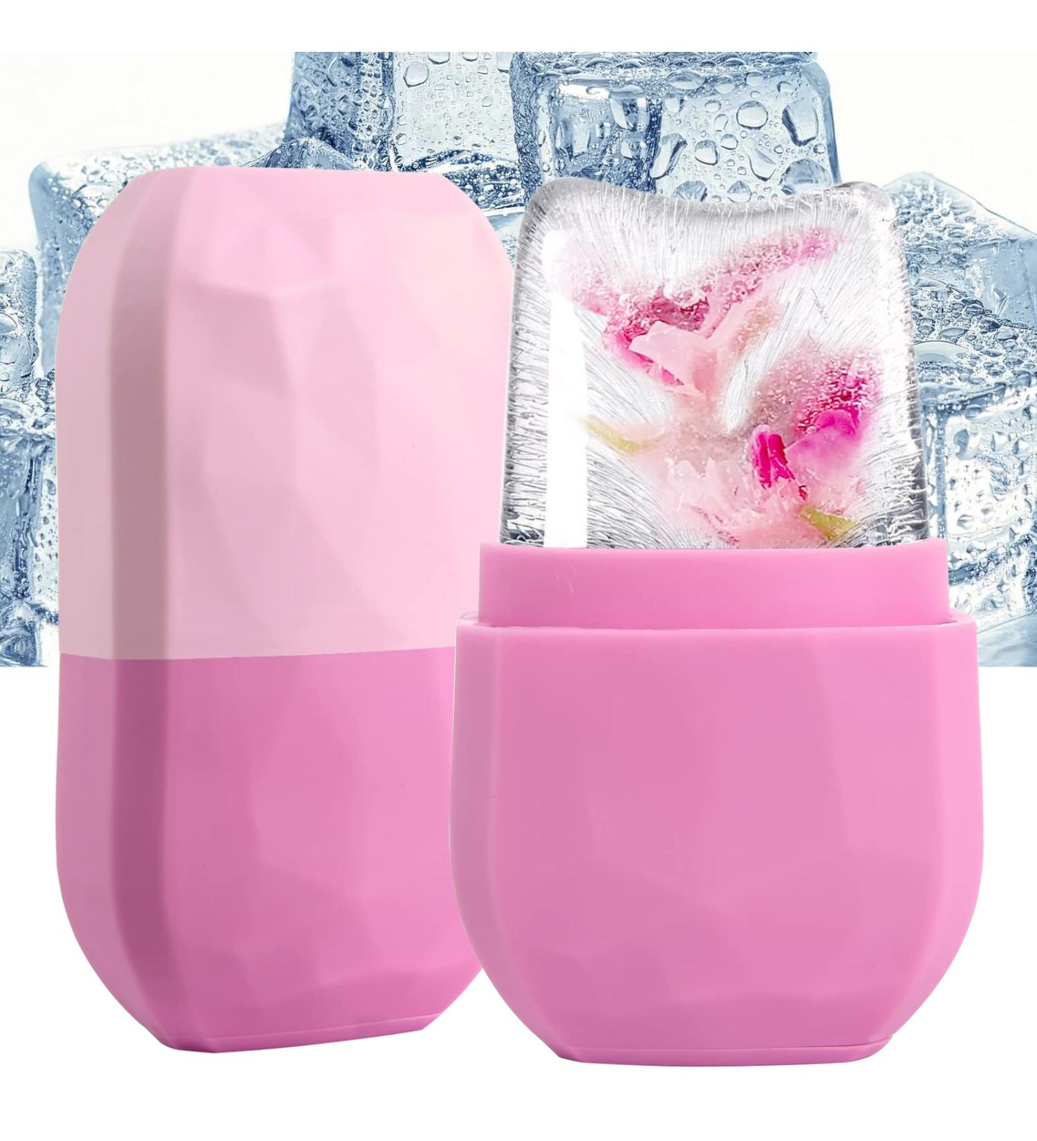 Facial Ice Roller and Mold for Skin Tightening and Brightening - Pink - Buy Online on GoSupps.com