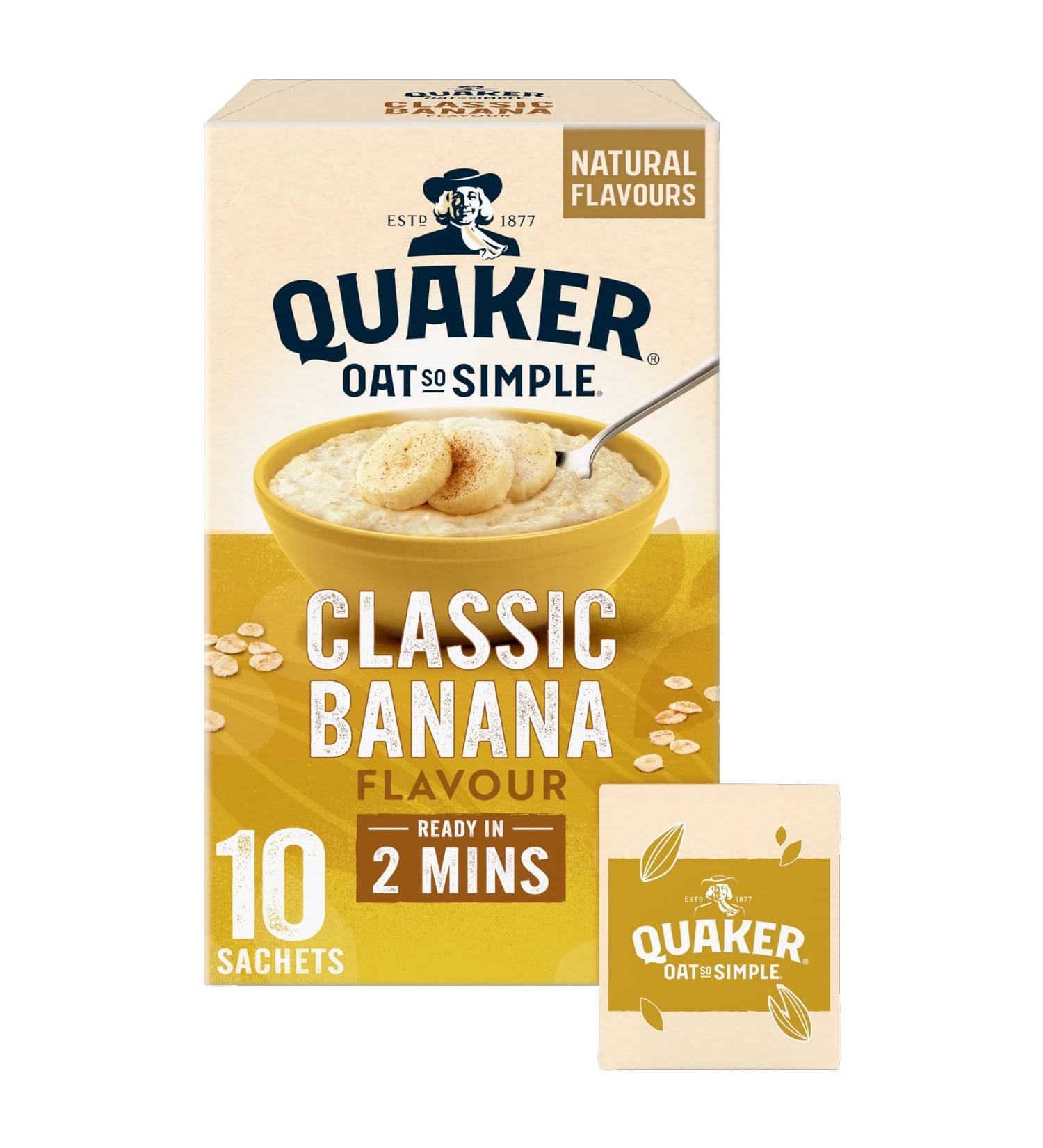 Quaker Oats So Simple Banana 10 x 348 g - Buy Online on GoSupps.com