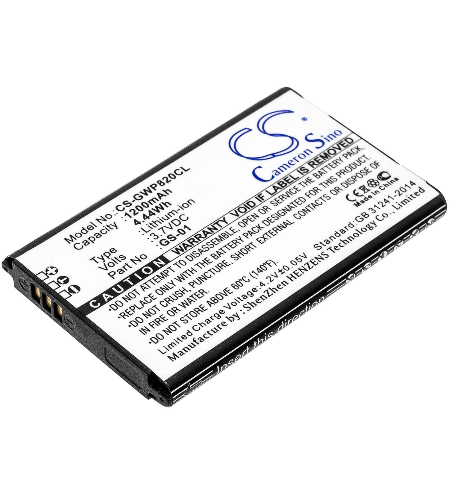 GS-01 1200mAh Battery for WP810 WP820 DP730 GMD1208 - High-Performance 3.7V Replacement Battery | International Shipping Available - Buy Online on GoSupps.com