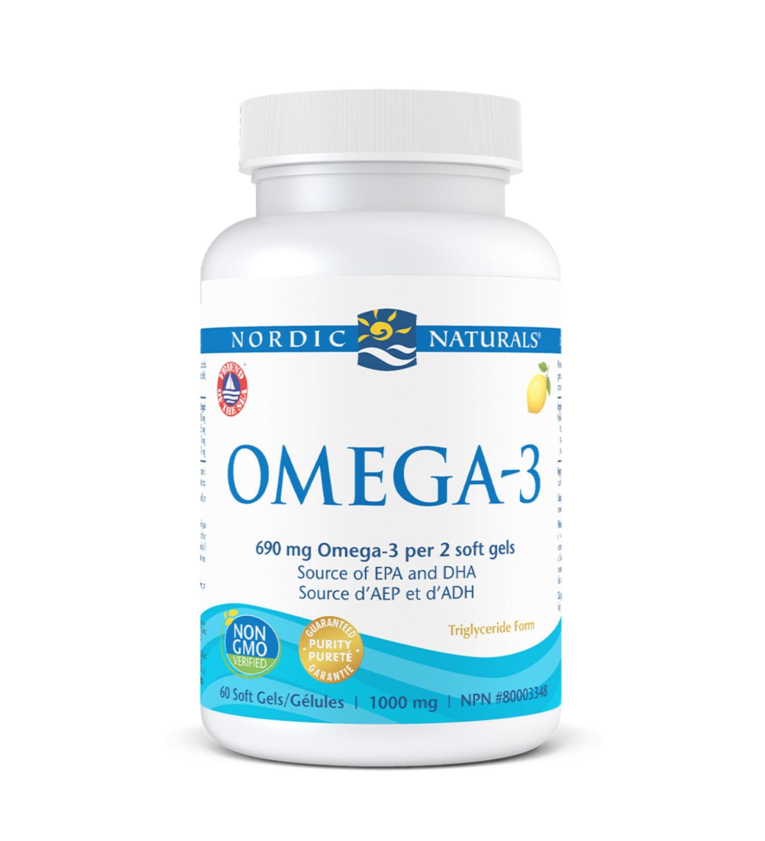Nordic Naturals Omega-3 Soft Gels - Omega-3 Essential Fatty Acids Aid in Cognition Heart Health and Immune Support Lemon Flavor 60 Count 60 Count (Pack of 1) - Buy Online on GoSupps.com