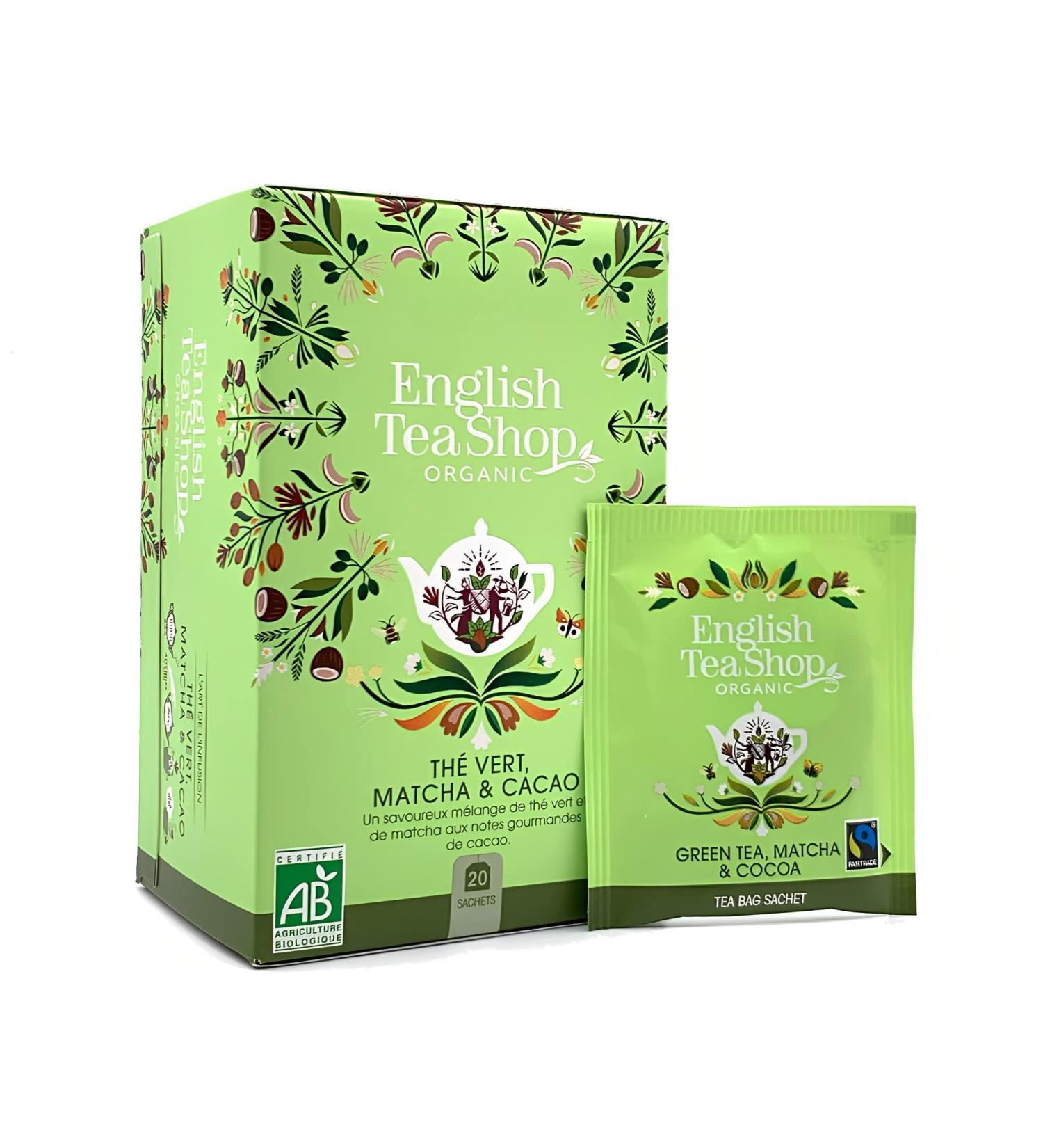 English Tea Shop - Green Tea Matcha Tea and Organic Cocoa - Blend of green tea Japanese matcha tea and organic cocoa - Box - Buy Online on GoSupps.com