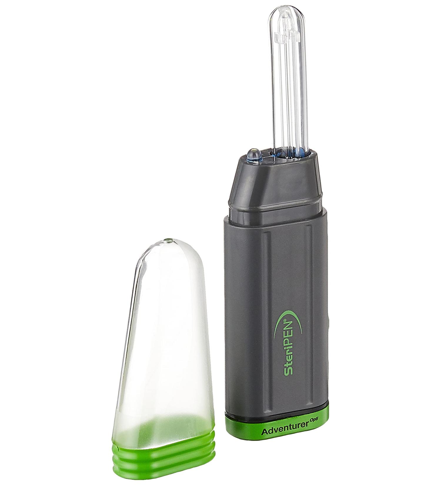SteriPen Adventurer Opti UV Personal Water Purifier for Camping  Backpacking  Emergency Preparedness and Travel Black/Green Small - Buy Online on GoSupps.com