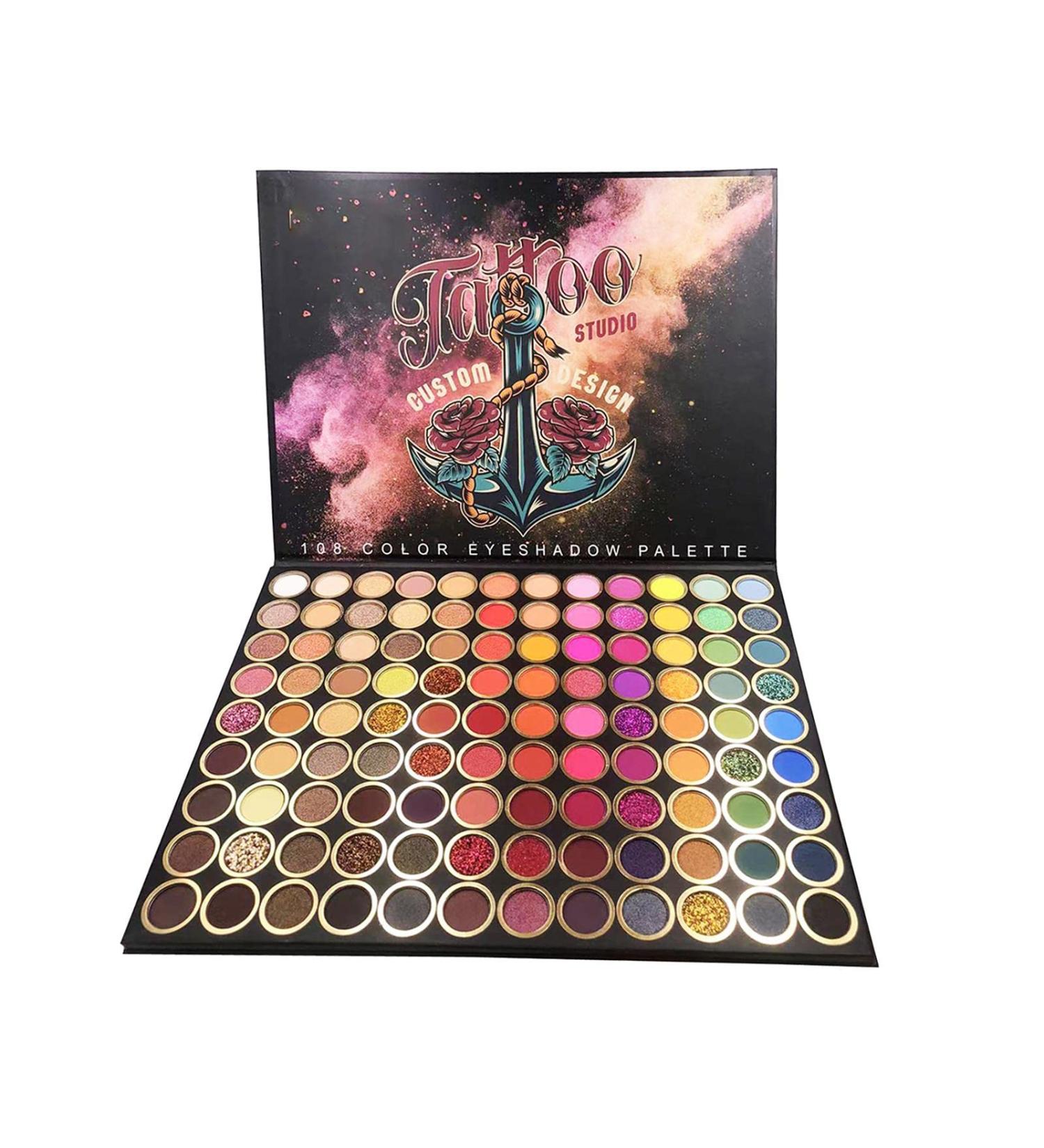 Amagogo 108 Colors Eyeshadow Palette Cosmetic warm mild Holiday Gift Pearlescent Waterproof for Beginners Professionals Daily Use Party - Buy Online on GoSupps.com