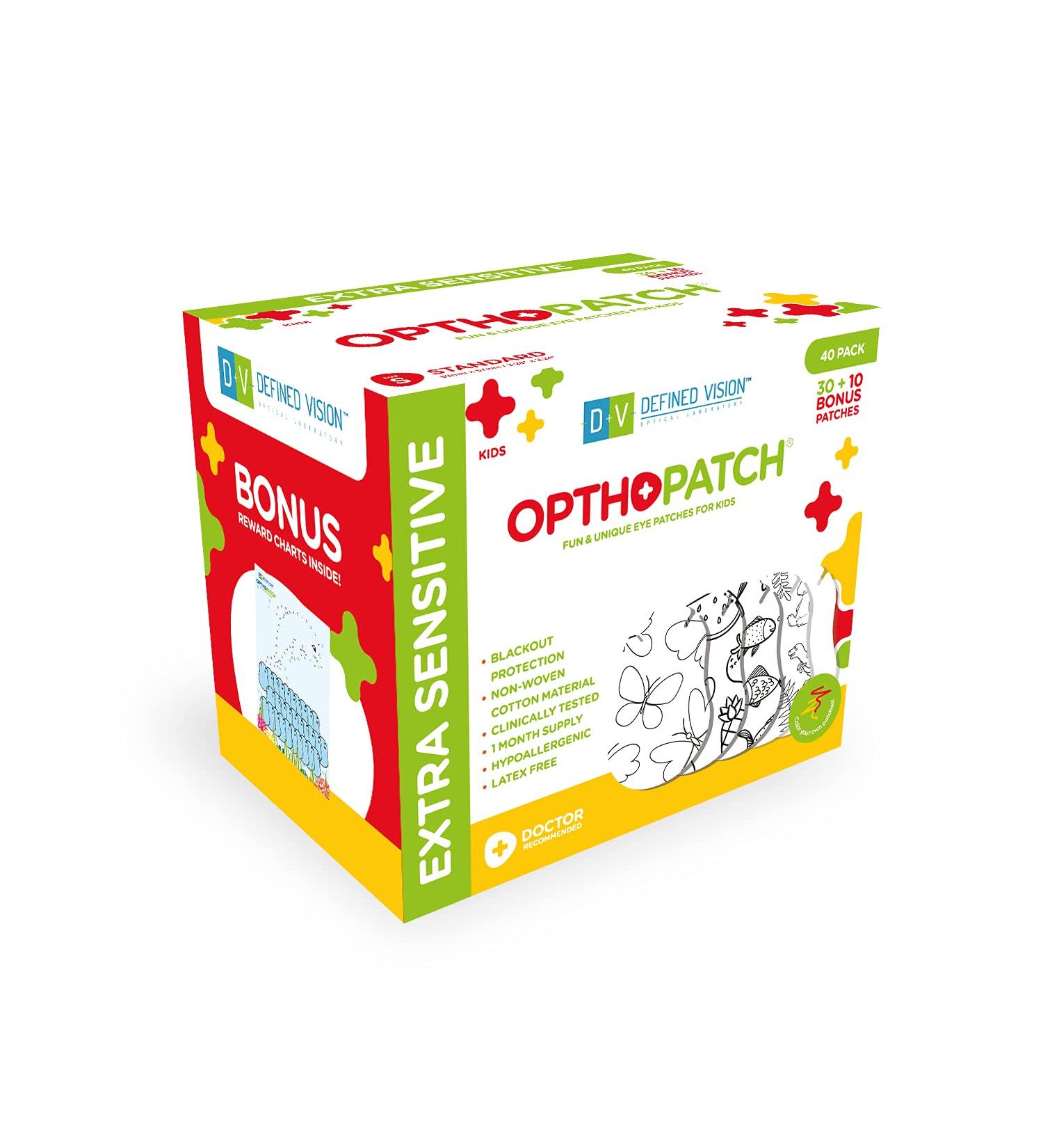OPTHOPATCH Customizable Color Your Own Eye Patches for Kids | Extra Sensitive Adhesive | 40 Pack + Reward Chart Included - Buy Online on GoSupps.com