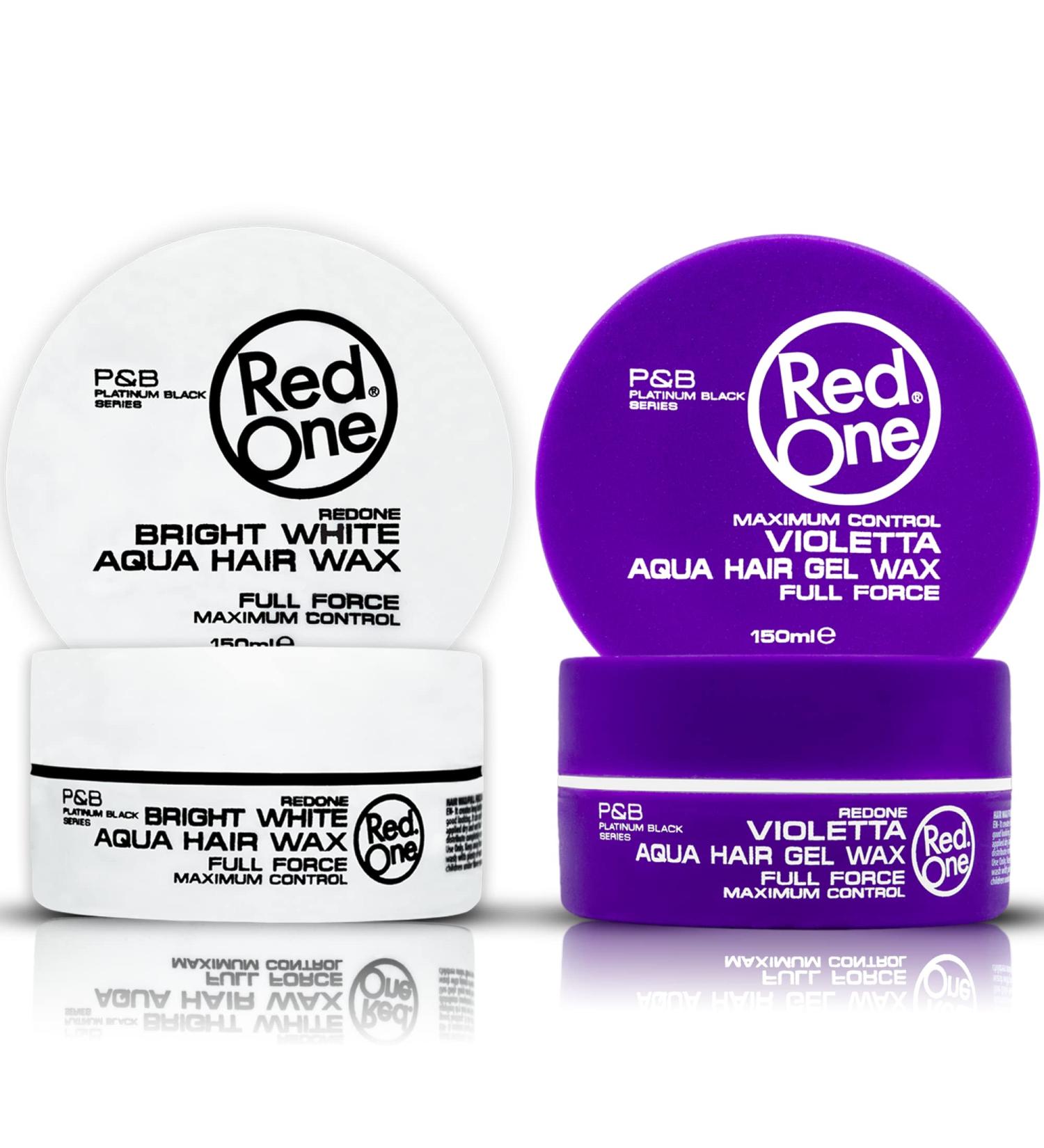 Redone Coiffure Hair Wax Aqua Bright White & Violetta 150ml | Total Strength | Maximum Control | No Shine | Hair Wax for Men and Women - Buy Online on GoSupps.com