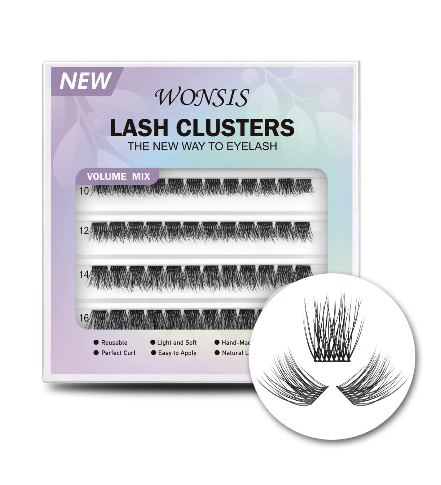 WONSIS DIY Lash Extension Cluster Lashes - 48 Mix Length Individual Lashes for Natural Volume Look - Buy Online on GoSupps.com