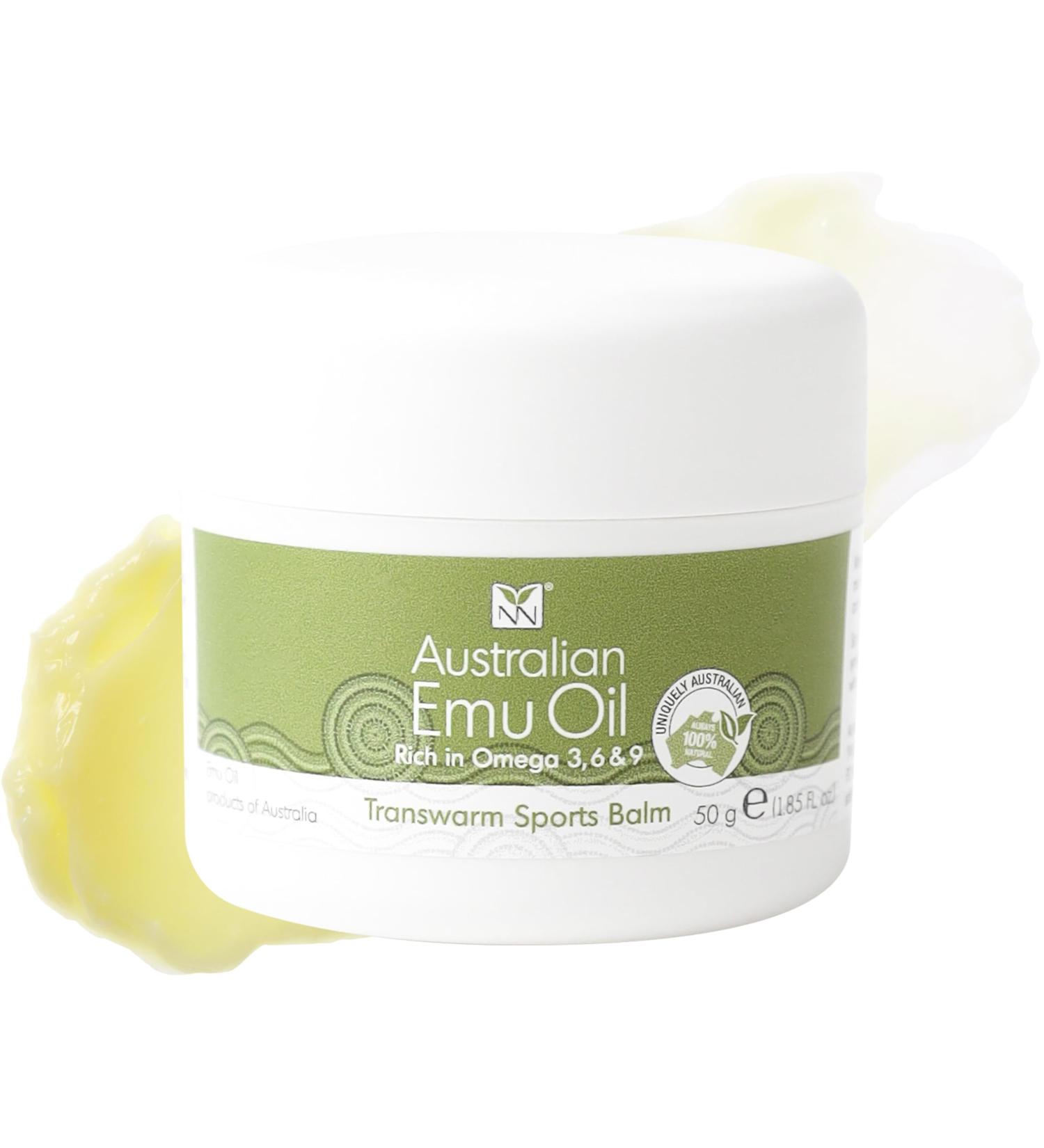 Transwarm Sports Balm 50g - Pure Emu Oil Omega 3 6 9 Tea Tree Oil & Vitamins for Joint Pain Relief | Y-Not Natural - Buy Online on GoSupps.com
