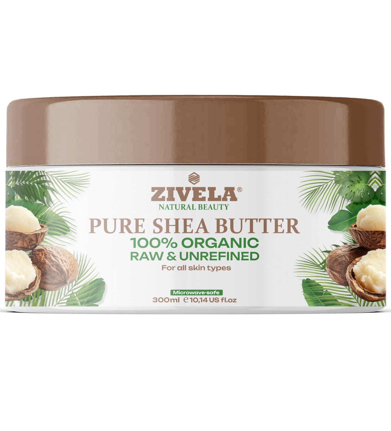  ZIVELA Unrefined organic shea butter 100% pure vegan natural body care with shea butter smooth shea butter suitable for all skin types. (300 ml) - Buy Online on GoSupps.com