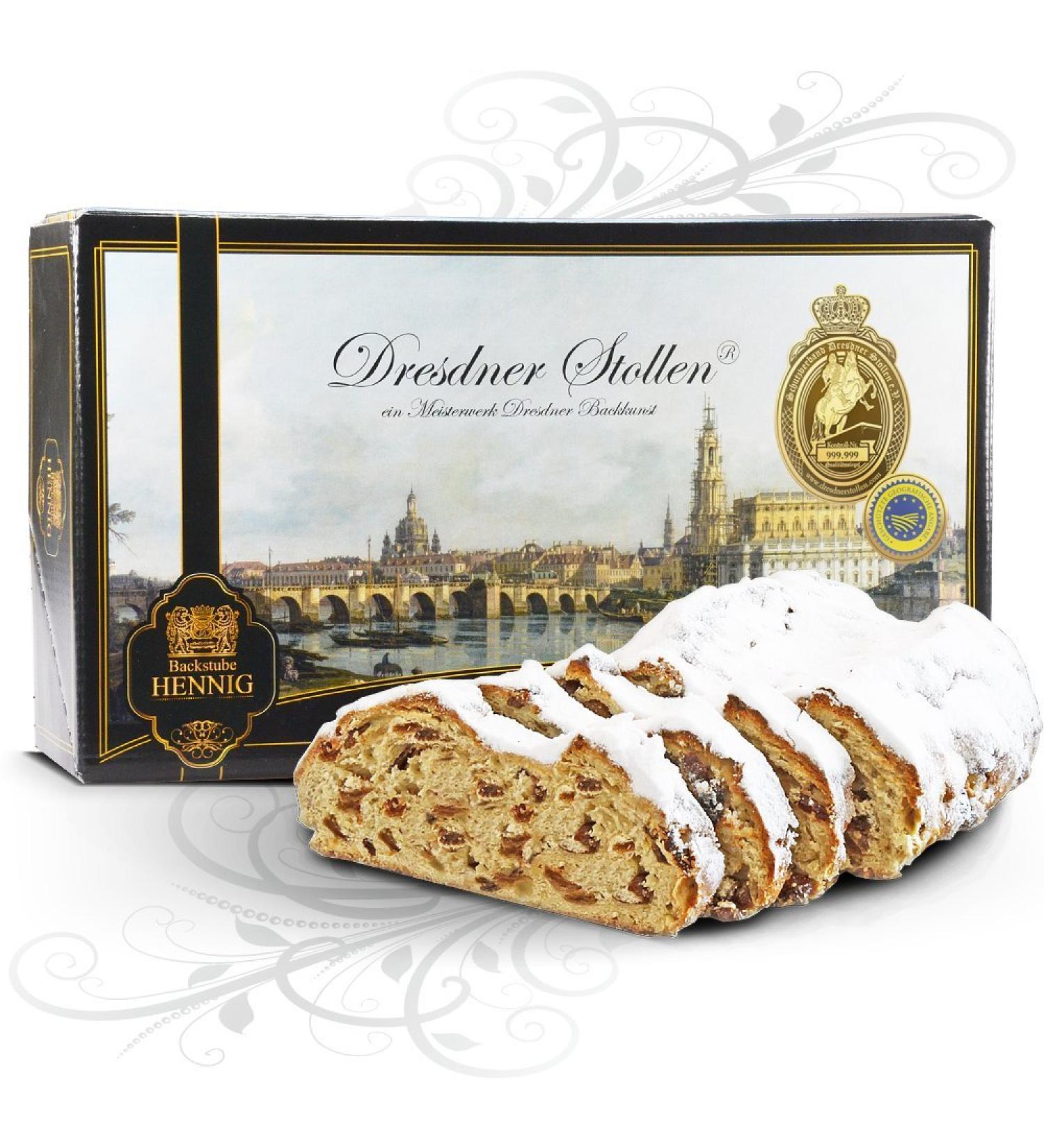 Backstube Sven Hennig 500g Handmade Original Dresden Christstollen in Gift Box "Canaletto Dresden"