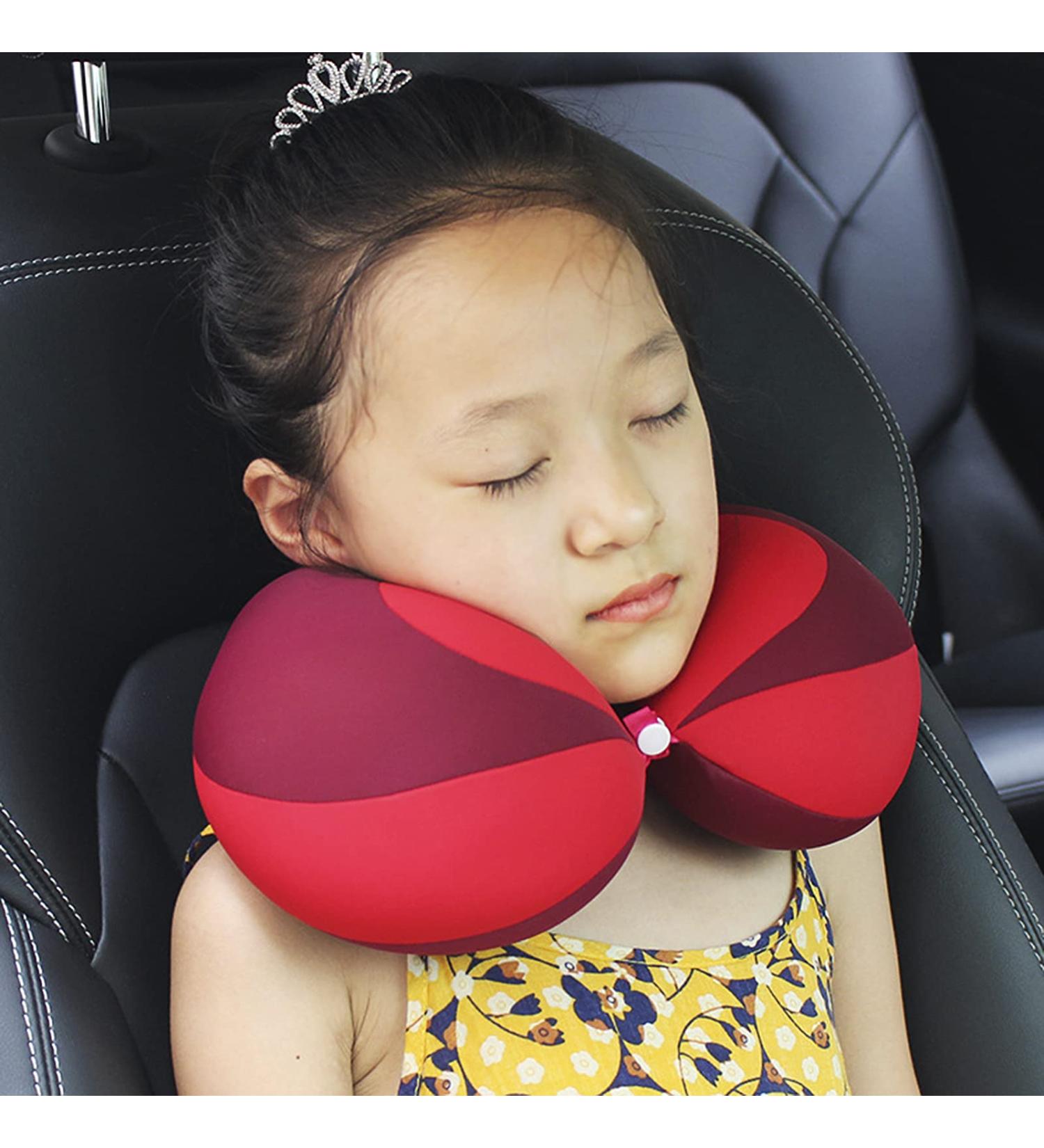 Kids Travel Pillow - Toddler Chin Supporting Neck Pillow for Safety & Comfort - Red, Suitable for Boys & Girls 0-10 Years - Buy Online on GoSupps.com