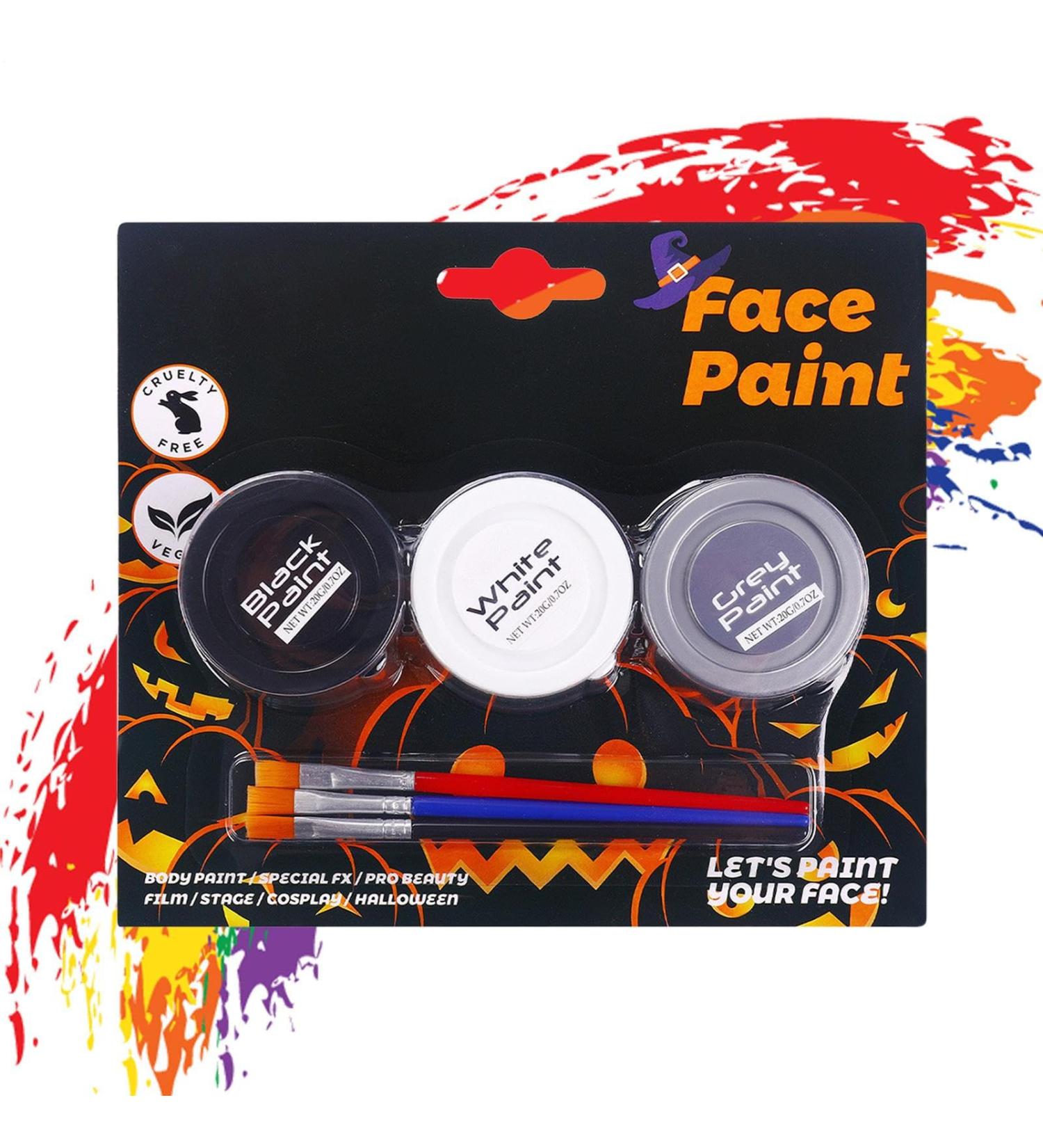  Raypontia Body Paint for Skin Washable Makeup Cream | 3-Color Water-Soluble Face Makeup Kit | For Adult Cosplay Sporting Events Clown Skeleton - Buy Online on GoSupps.com