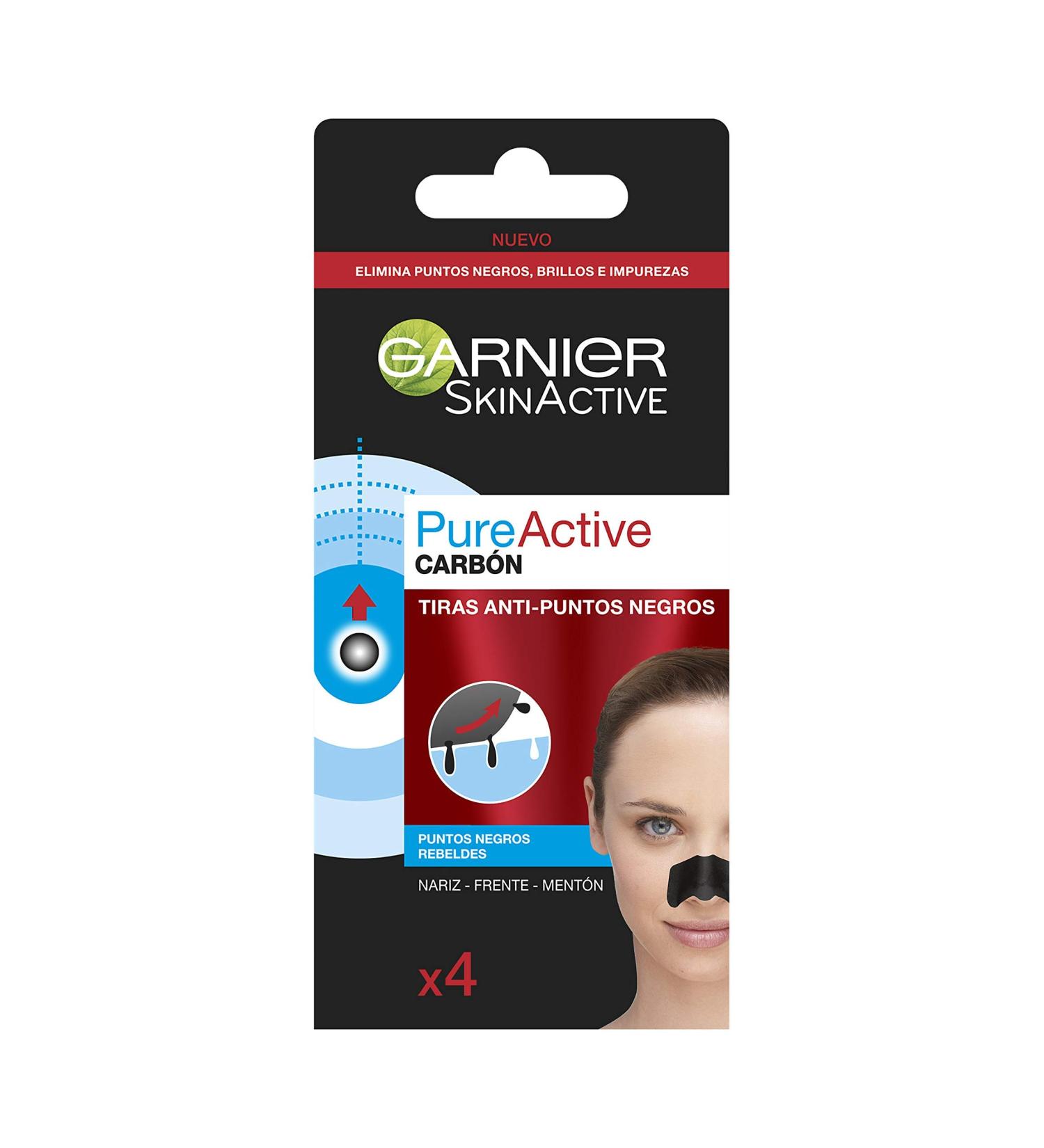 Garnier Pure Active Anti-Blackhead Charcoal Nose Strips - 4-Piece | Effective Blackhead Removal | International Shipping - Buy Online on GoSupps.com