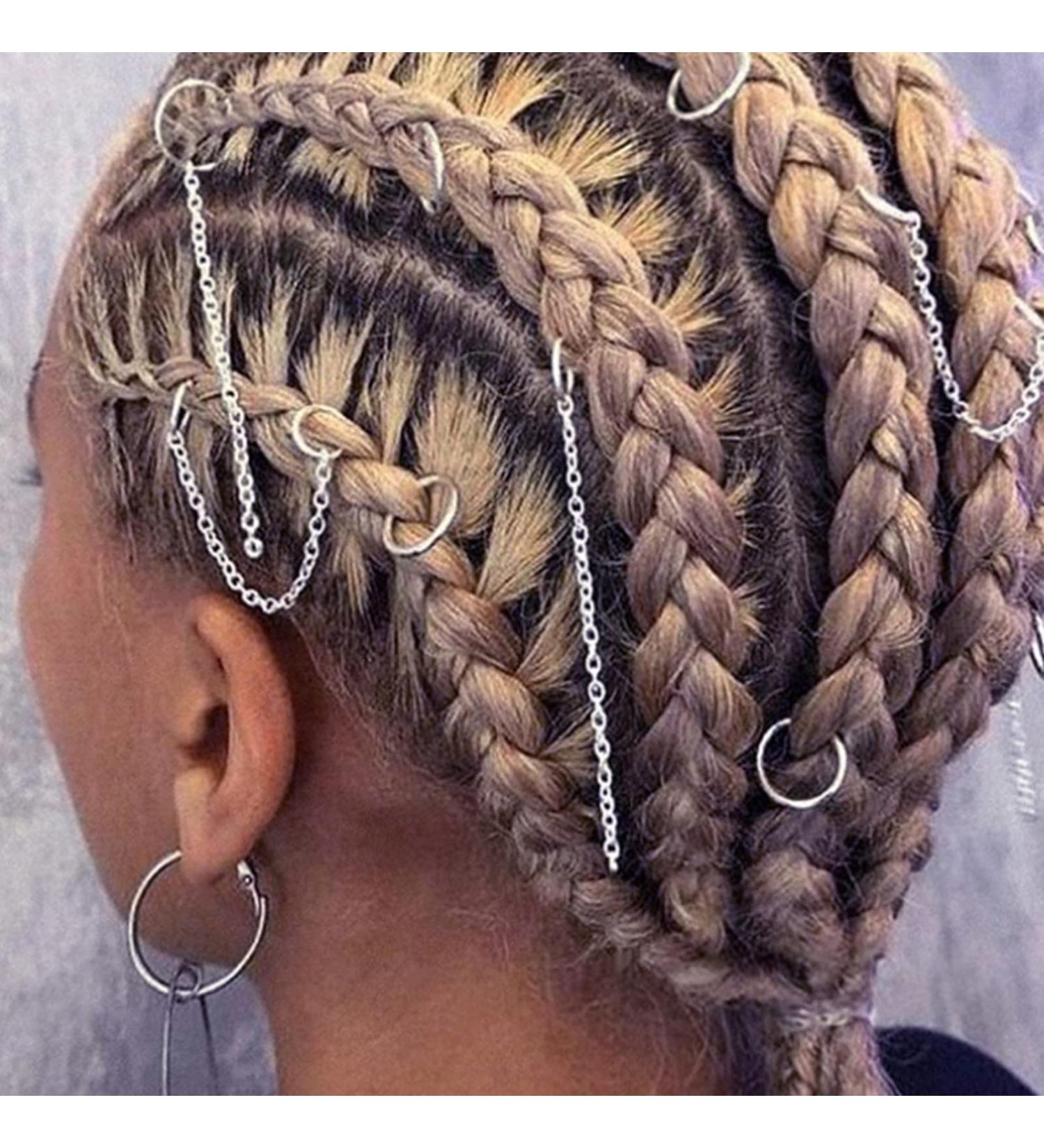 Hip Hop Punk Style Hair Braid Chain Dreadlocks Hair Chains DIY Hair Decoration Accessories for Women and Girls Hip Hop Party Halloween Nightclub - Buy Online on GoSupps.com
