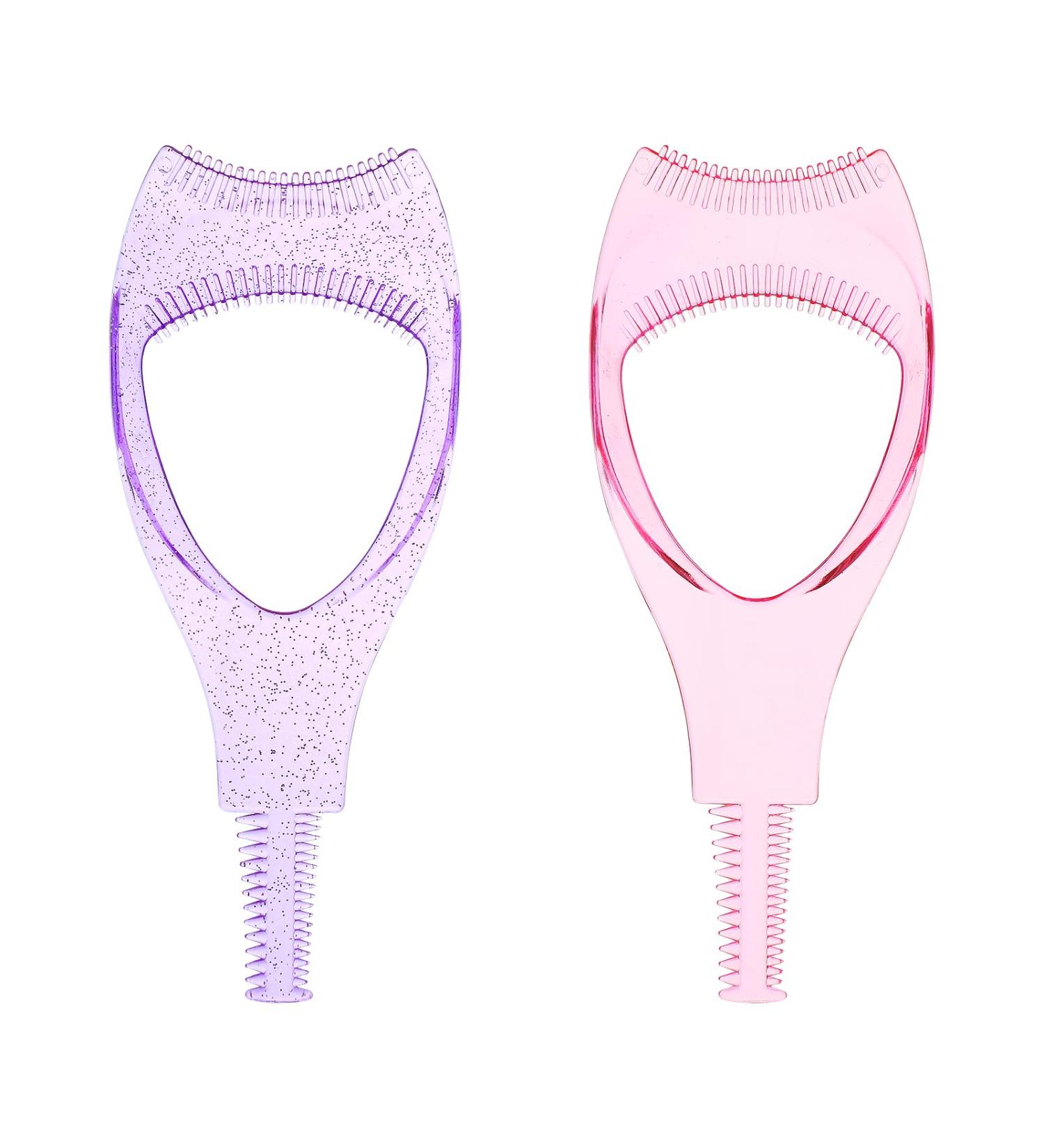 Shop WLLHYF 2 Pack Mascara Shield Guard - 3 in 1 Eyelash Applicator Tool | Perfect Makeup Separator & Protector for Women & Girls (Pink & Purple - Buy Online on GoSupps.com