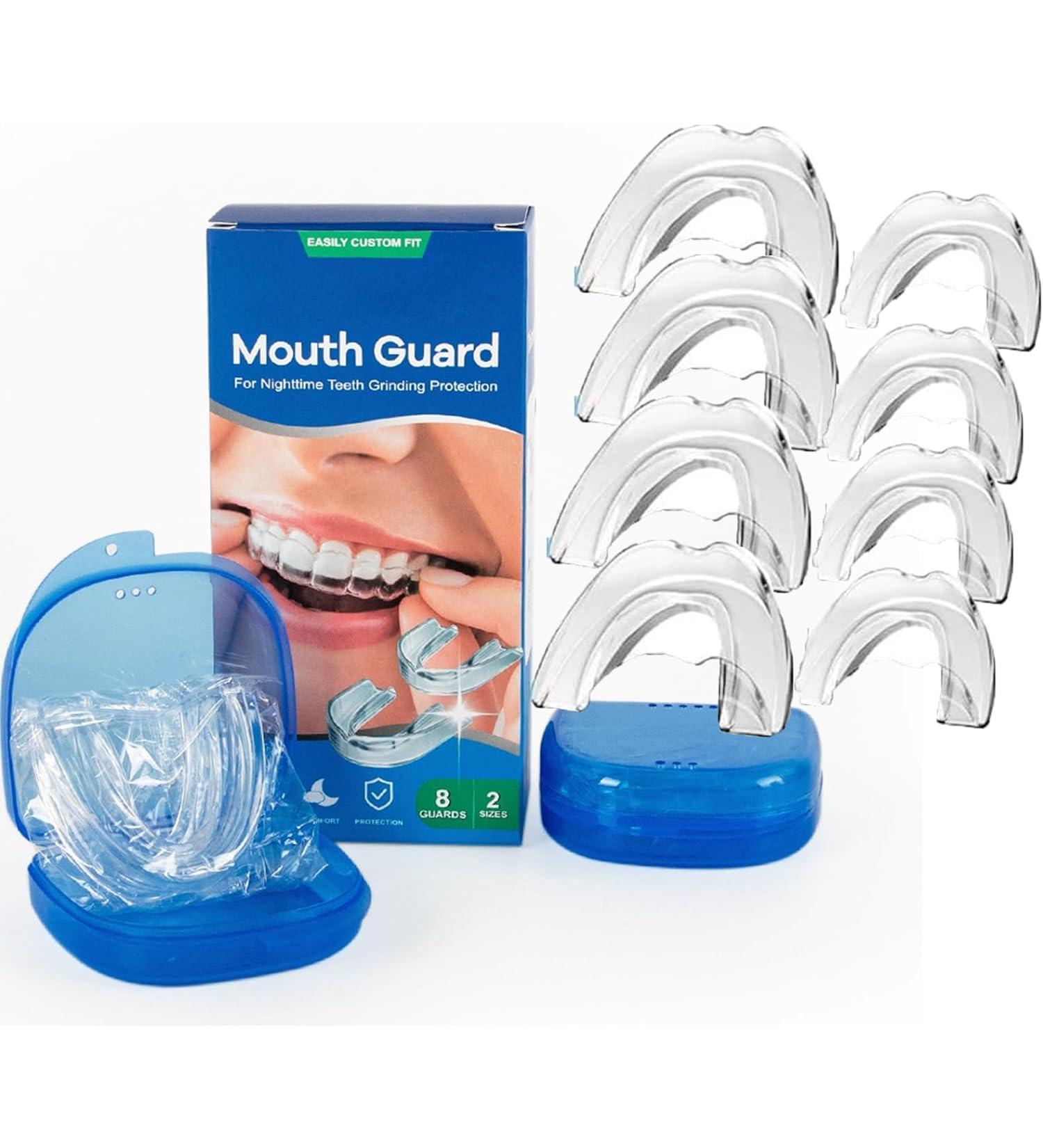 XUANZHI Bruxism Mouth Guard 8 Pack For Grinding Teeth Upgraded Night Guard For Moldable Mouth Guard Stops Bruxism and Teeth Clenching two Sizes Fits All - Buy Online on GoSupps.com