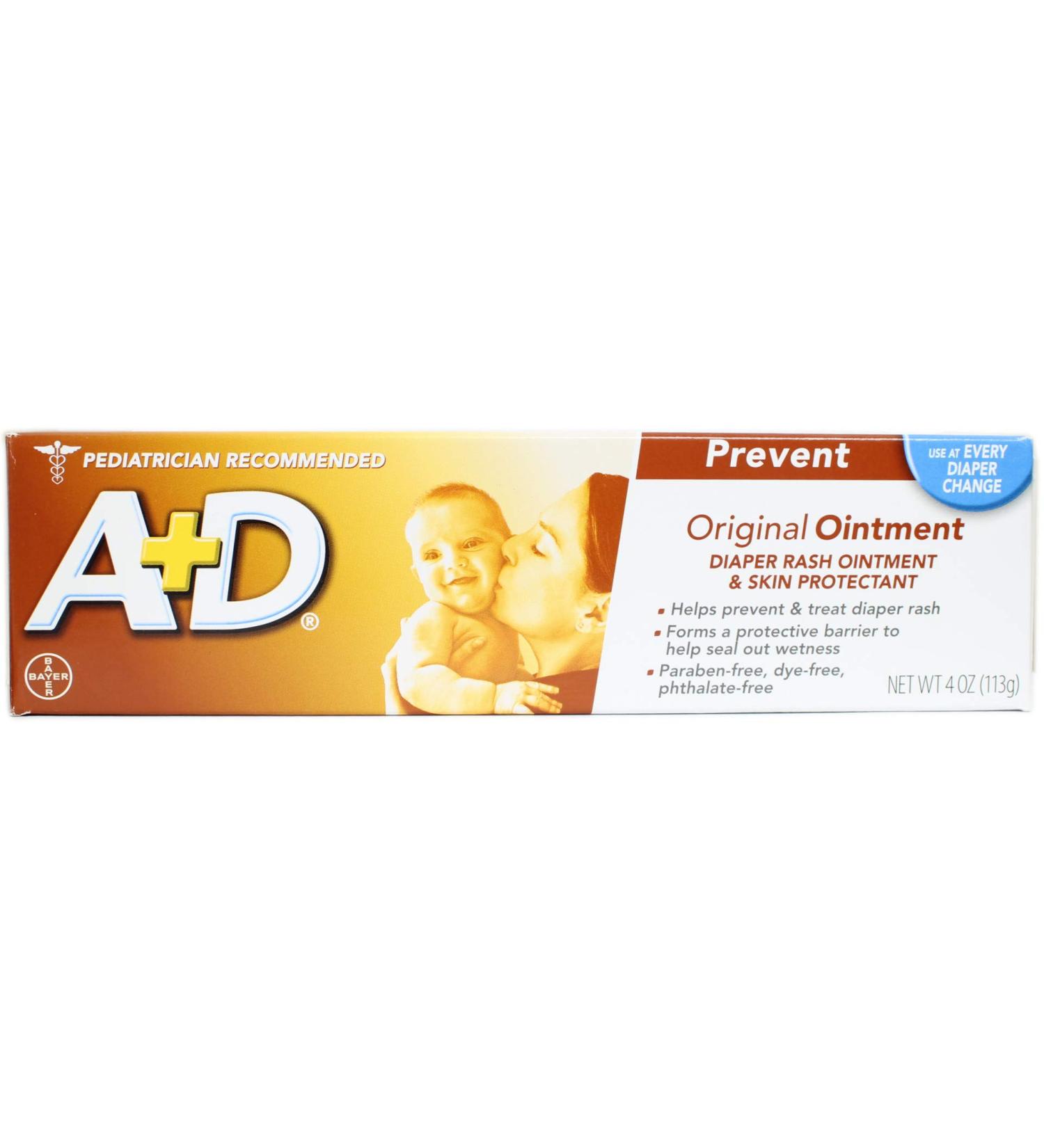 A&D Diaper Rash Ointment 4 oz Tube - Skin Protectant for Babies, 1 Pack - Buy Online on GoSupps.com