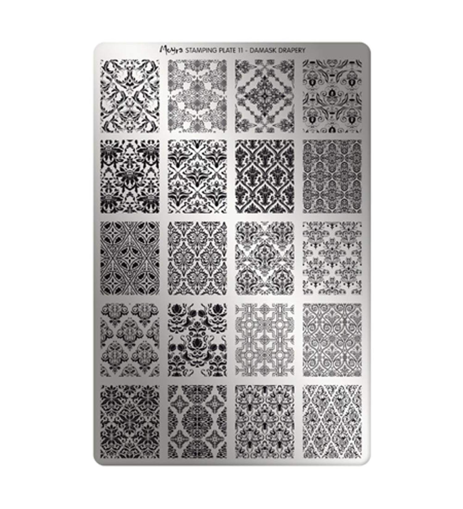Moyra Stampingplatte 11 - Damask Drapery | Premium Nail Art Stamping Plate for International Shipping - Buy Online on GoSupps.com