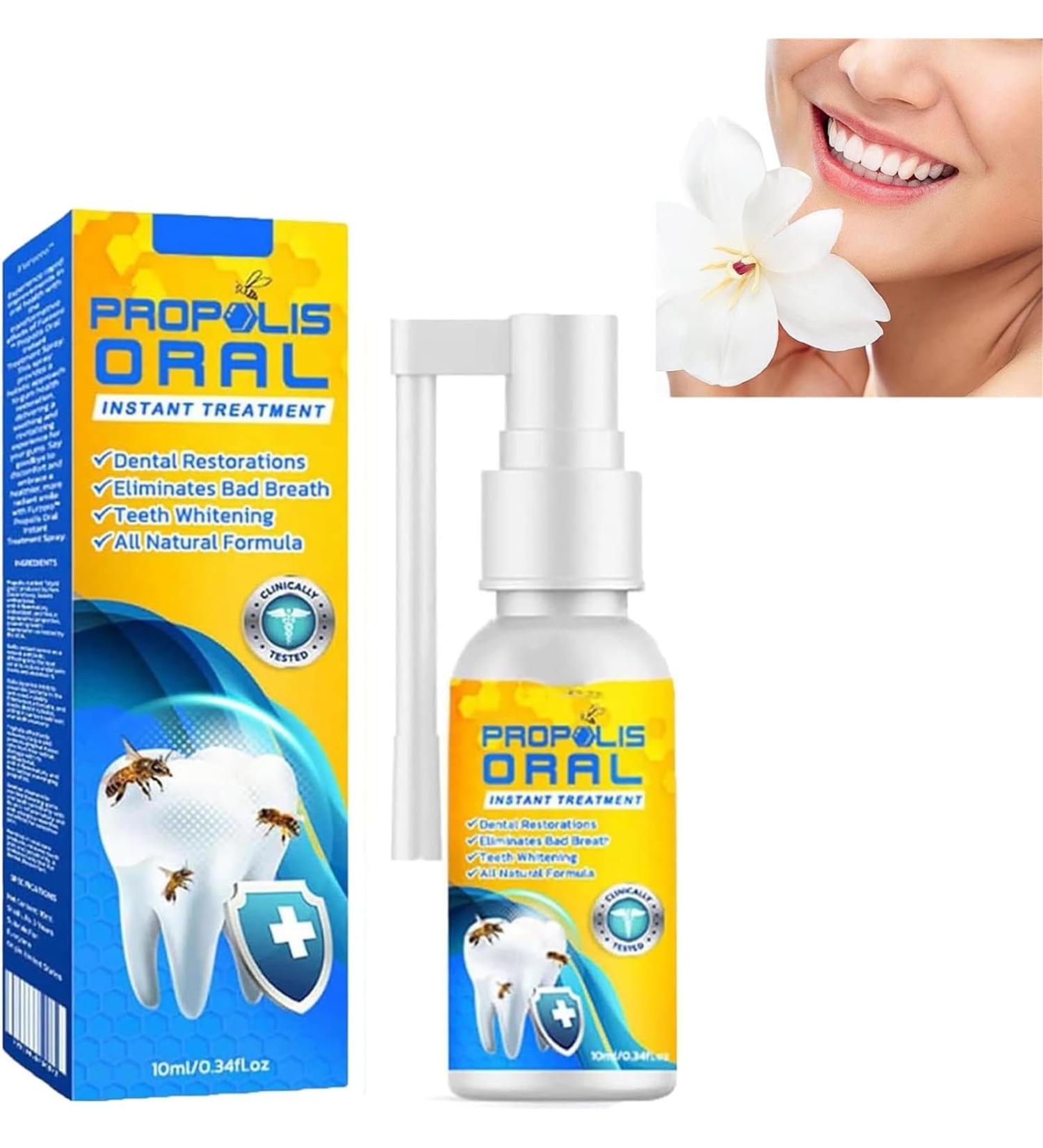 Propolis Oral Instant Treatment Spray Propolis Oral Health Spray Propolis Oral Spray Fresh Breath 0.34Fl Oz (1Pcs) - Buy Online on GoSupps.com