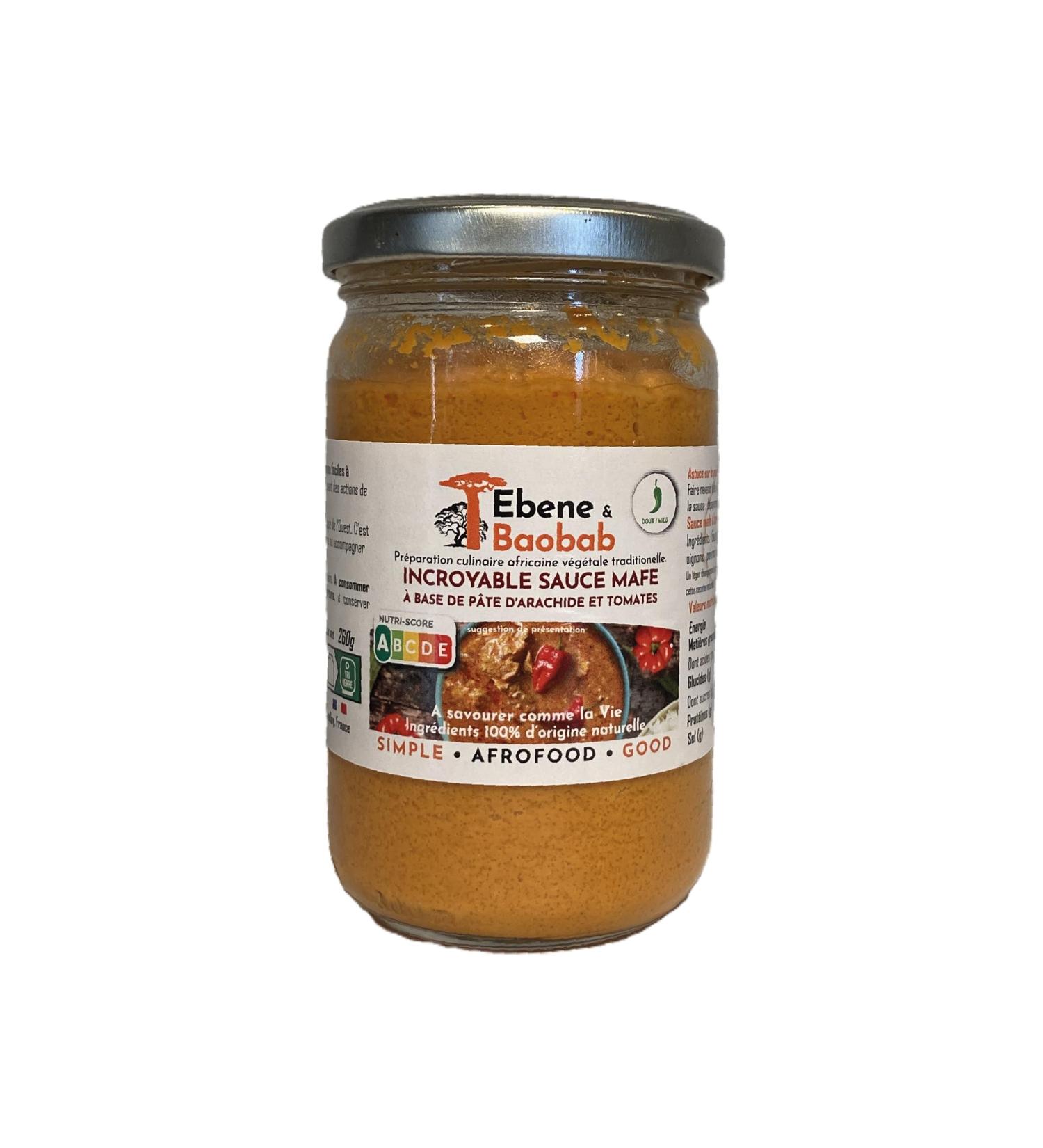  EBENE&BAOBAB Ebene&Baobab - incredible Maf sauce original and comforting - meeting peanuts tomatoes and spices up to 4 people African flavours at home 260 g net jar cooked in France - Buy Online on GoSupps.com
