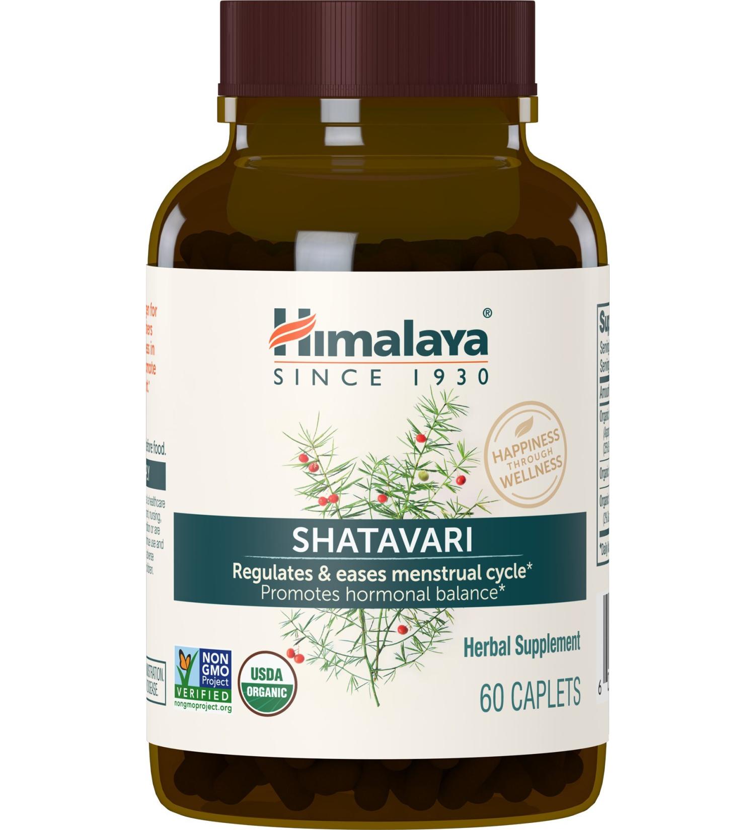 Himalaya Shatavari 60 Caplets - Natural Herbal Supplement for Women's Health - Buy Online on GoSupps.com