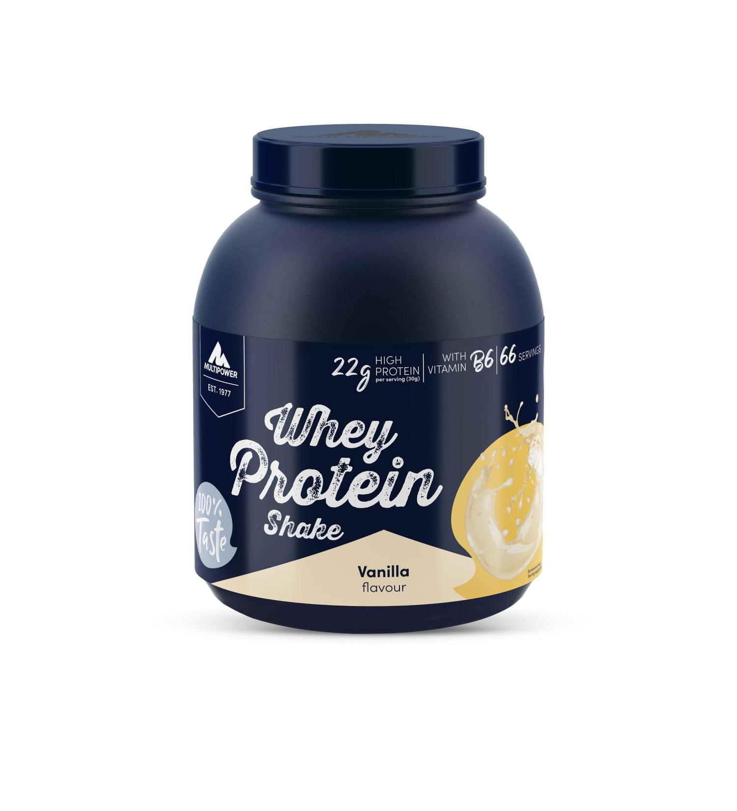 Multipower Whey Protein Shake - Water-Soluble Vanilla Protein Powder | 21g Protein & Vitamin B6 | 2kg Quality Nutrition for International Shipping - Buy Online on GoSupps.com