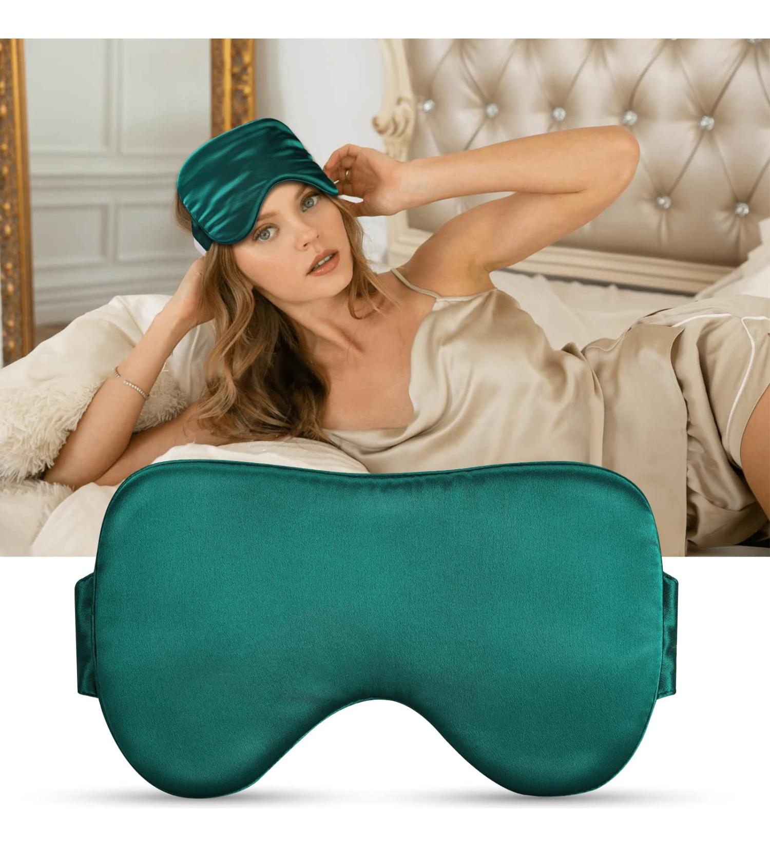 Mulberry Silk Sleep Mask - Castleton Green | Men & Women Eye Mask for Sleeping | Blackout Eye Cover - Buy Online on GoSupps.com