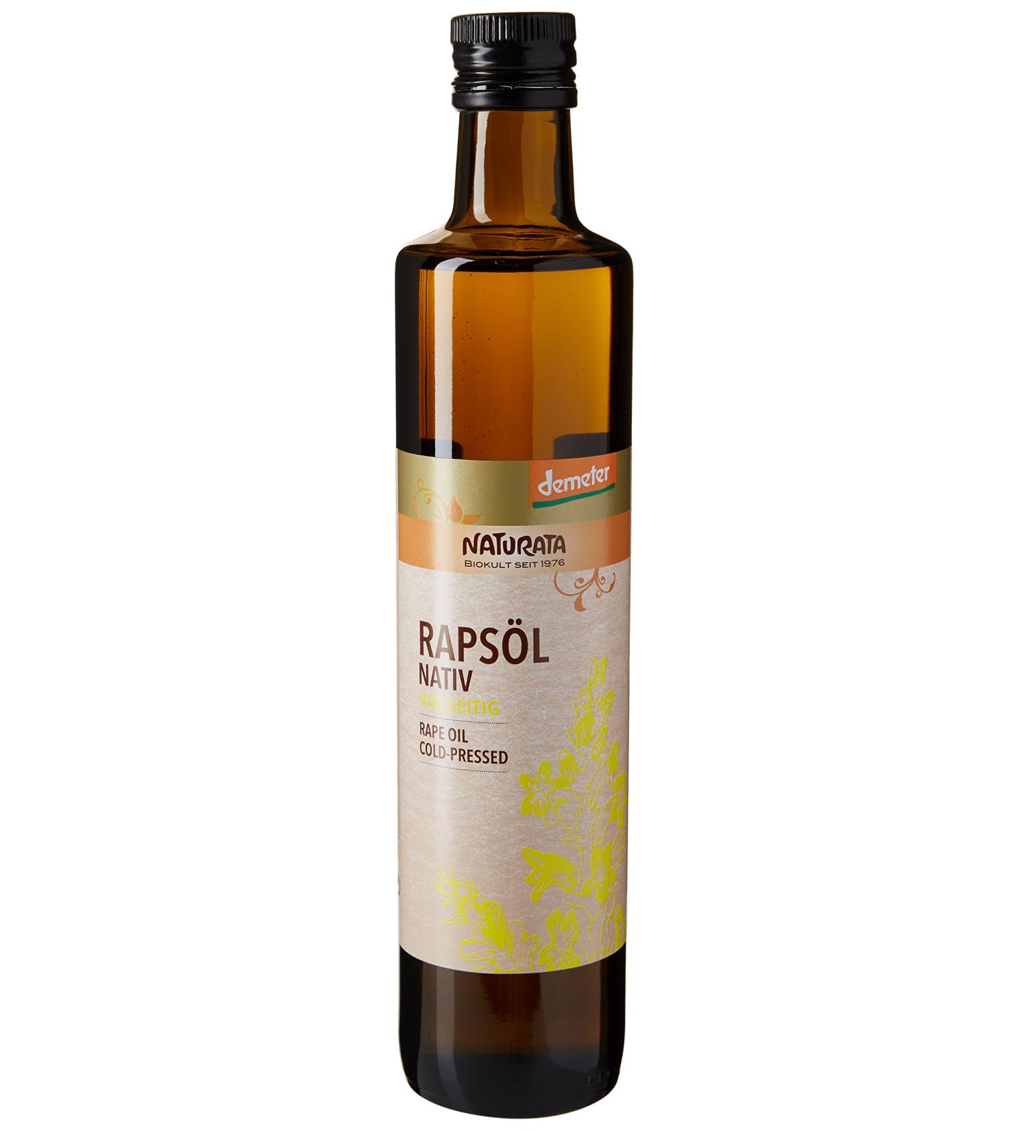 Naturata Demeter Virgin Rapeseed Oil 500ml - Organic Cold-Pressed Cooking Oil for Healthy Meals - International Shipping Available - Buy Online on GoSupps.com