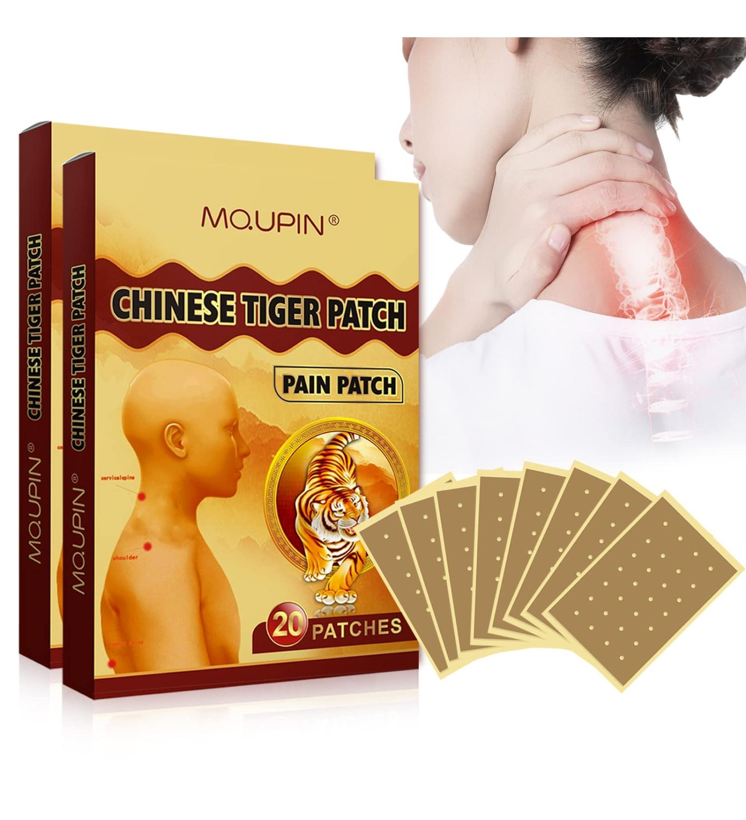 MQUPIN Pain Relief Patches 40 PCS - Chinese Tiger Herbal Patch for Knee, Back, Joint, Muscle, Neck Pain - Buy Online on GoSupps.com