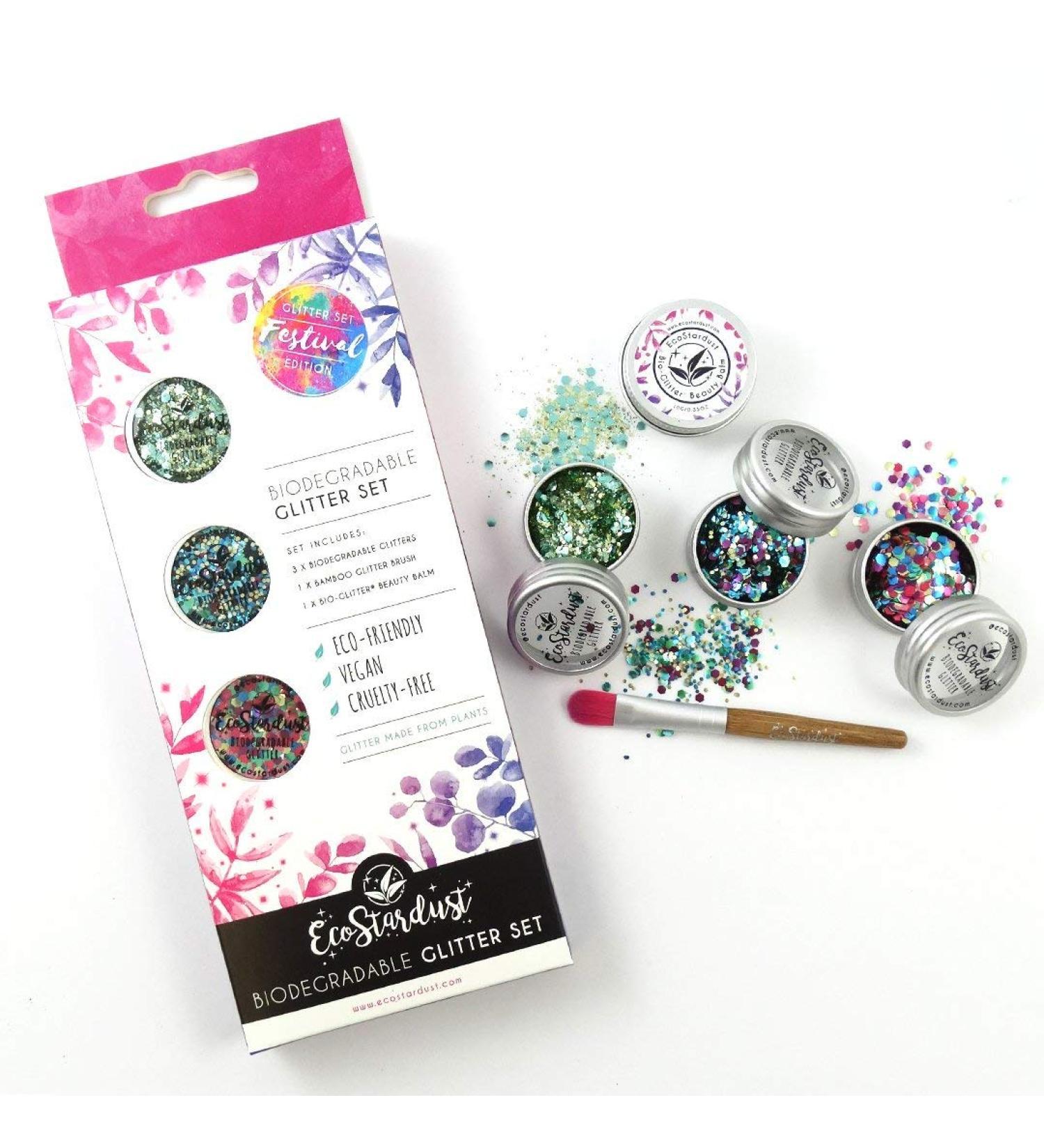 Biodegradable Glitter EcoStardust Environmentally Friendly Festival Favourites 3 x 6g
