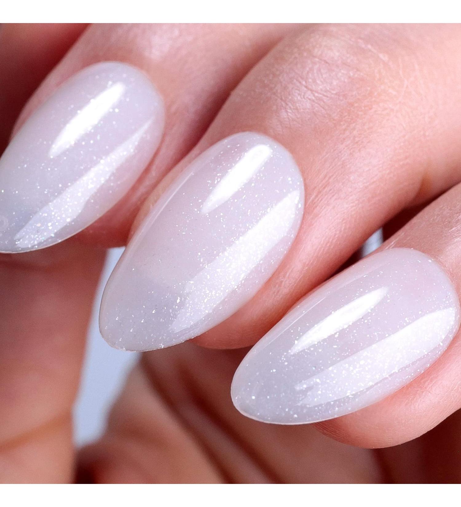 Ozzeal Jelly Gel Nail Polish 15ML Milky White Silver Glitter Shimmer Neutral Sheer Nude Gel Polish Soak off UV LED Light Iridescent Translucent Sparkly Nail Gel Polish for Nail Art DIY Manicure Milky White-silver Glitter - Buy Online on GoSupps.com