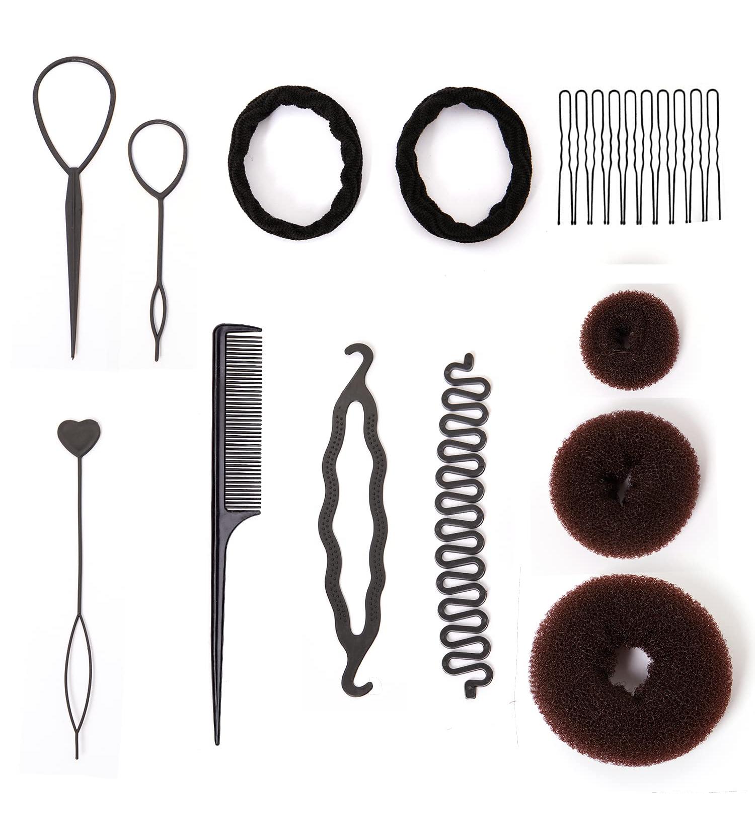 21pcs Girls Hair Bun Donut Maker Set with Bobby Pins - Stylish French Twist Styling Kit for Women and Girls - Buy Online on GoSupps.com