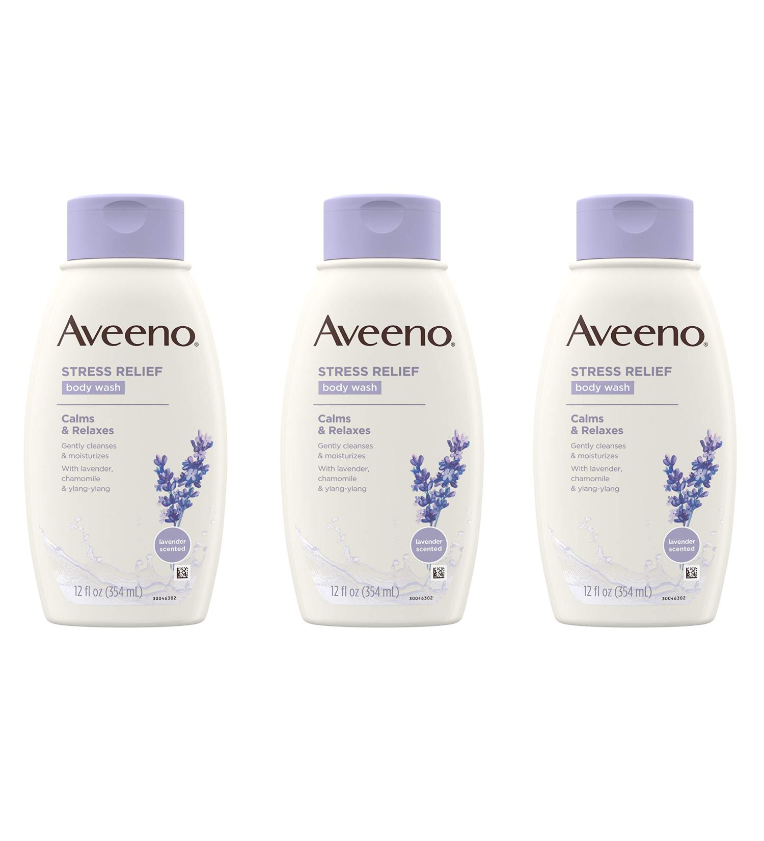 Aveeno Stress Relief Body Wash - Lavender Chamomile Ylang-Ylang Essential Oils - 12 fl. Oz (Pack of 3) - Buy Online on GoSupps.com