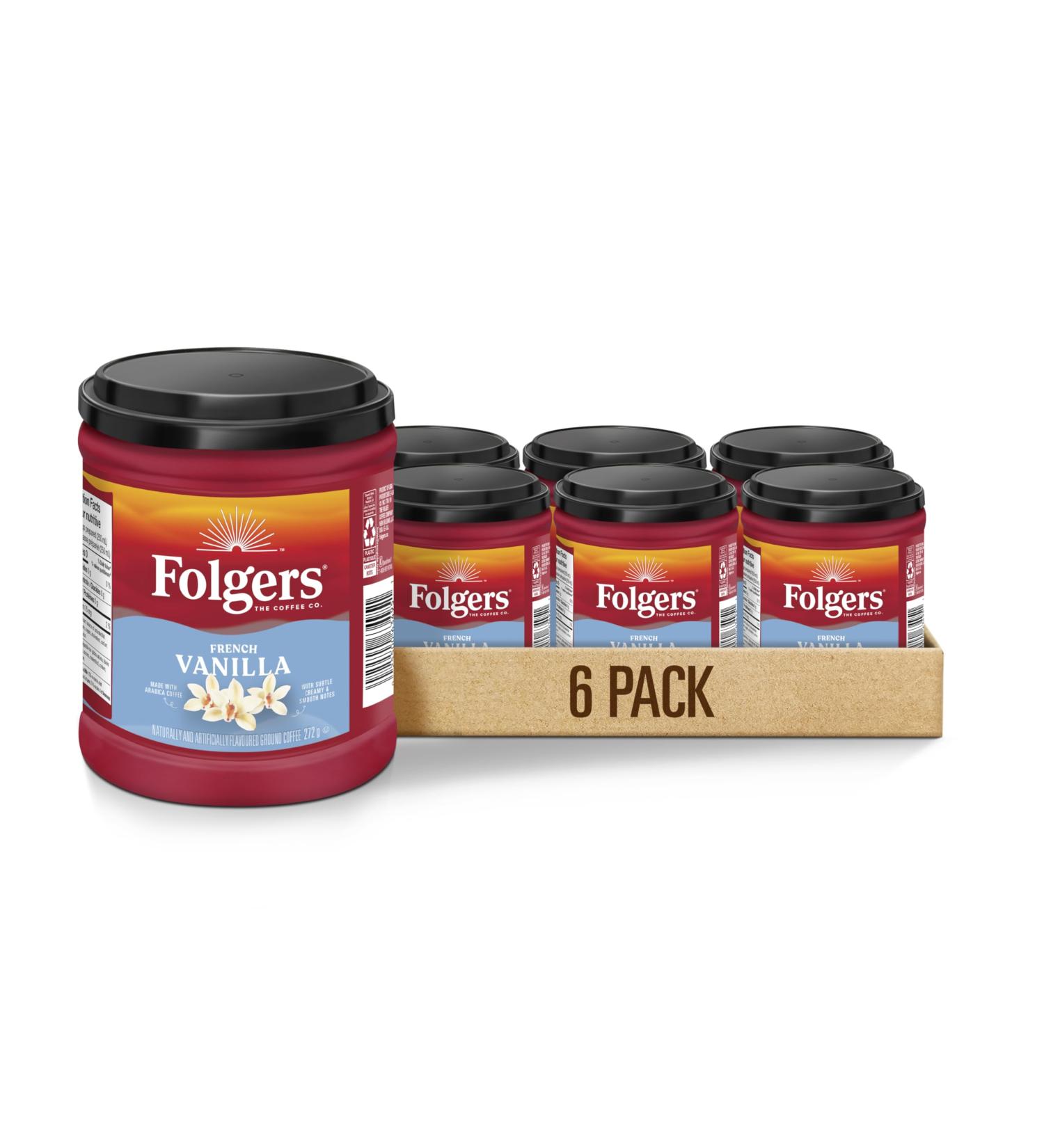 Folgers French Vanilla Ground Coffee 272g Pack of 6 French Vanilla 272 g (Pack of 6) - Buy Online on GoSupps.com