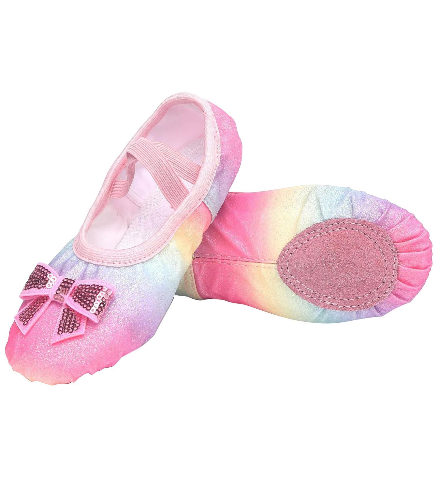 Happy Cherry Girl Ballet Shoes - Leather Sole Rainbow Colors EU Sizes 25-35 - Perfect for Dance & Ballet Training - Buy Online on GoSupps.com