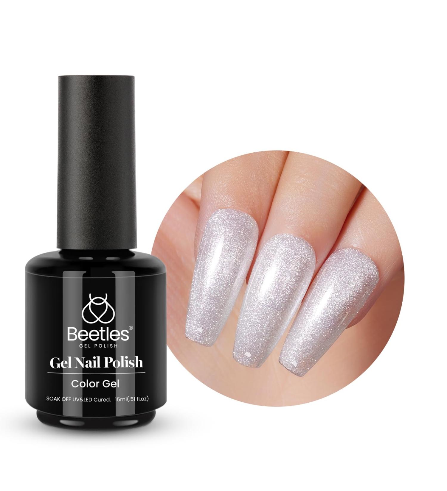 Beetles Shimmery Pearl White Gel Polish - 15mL | DIY Manicure | Soak Off UV/LED Gel Nail Polish | Salon Quality | 1 Pc - Buy Online on GoSupps.com