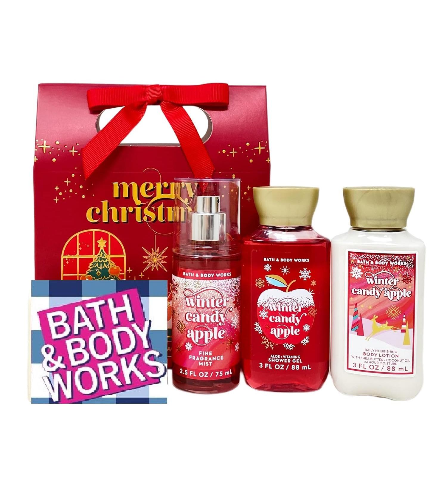 Bath & Body Works Winter Candy Apple Mini Gift Box Set - Fragrance Mist - Shower Gel - Body Lotion- Travel Size