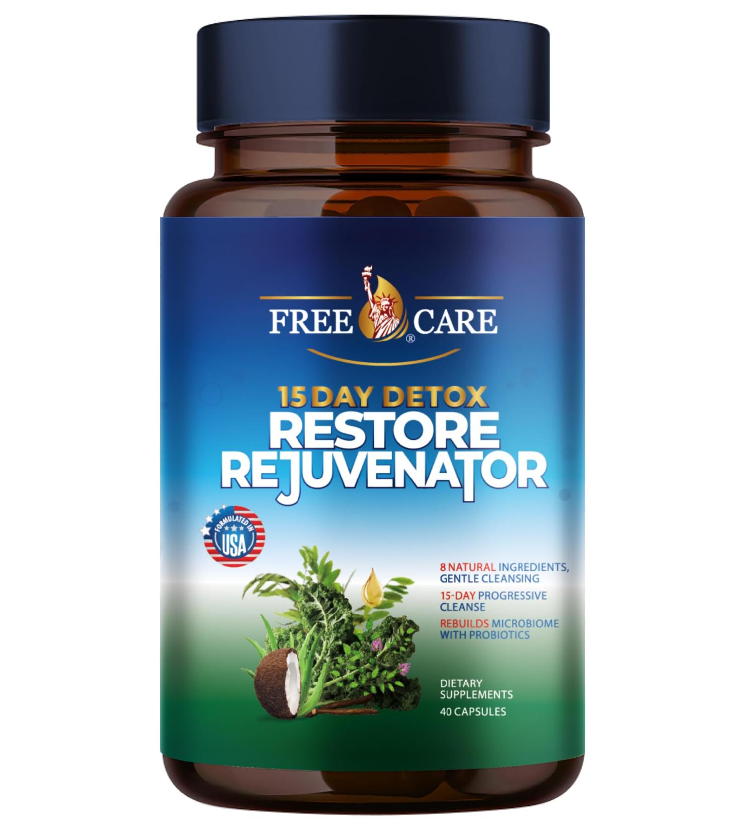 FreeCare 15 Day Gut Cleanse | Colon Broom Detox & Weight Loss Pills for Men & Women | Fast-Acting Super Colon Cleanse - 40 Capsules 2 Daily - Buy Online on GoSupps.com