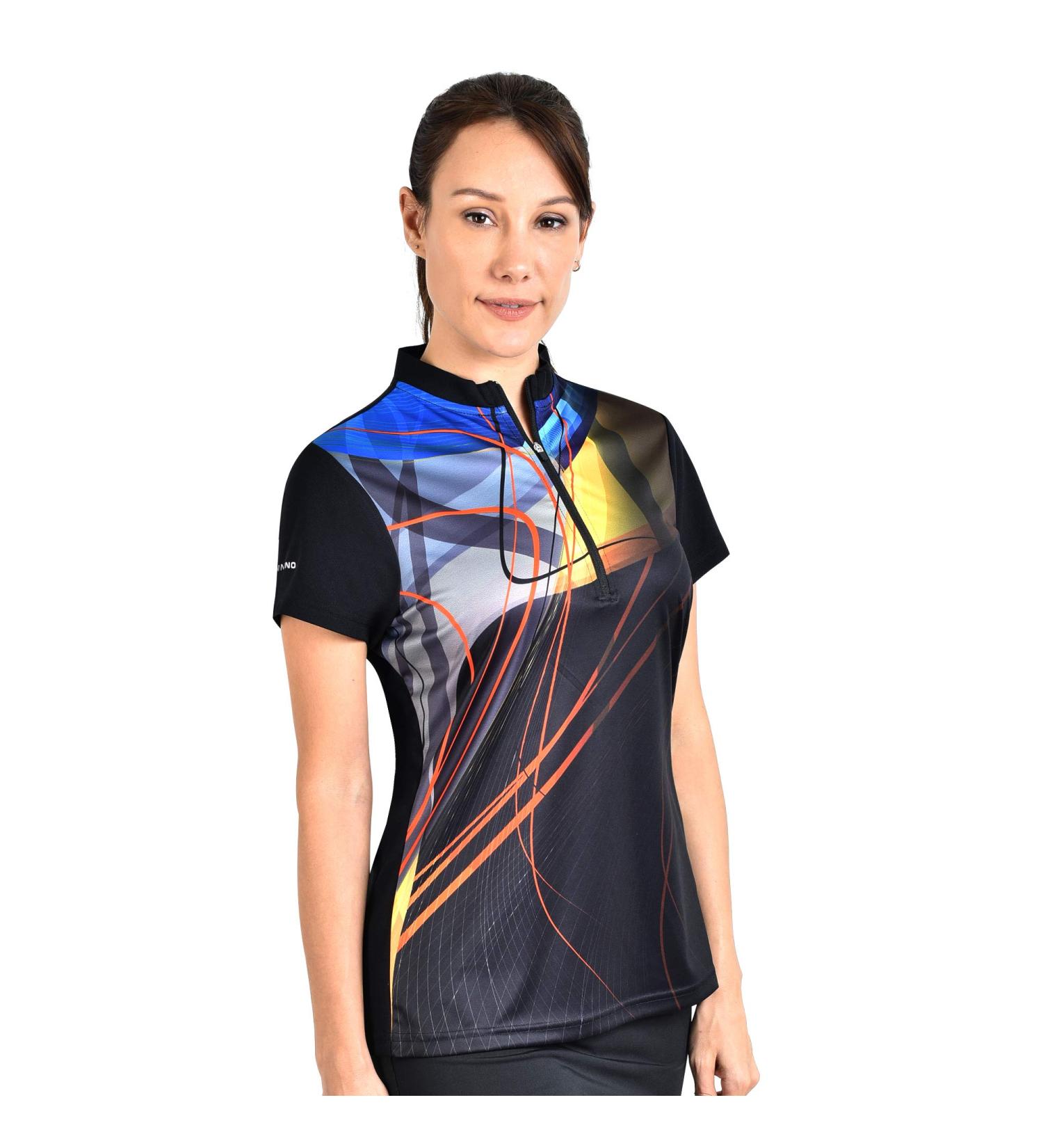 SAVALINO Women's Bowling Sublimation Printed Jersey - Black | Moisture-Wicking Material | Sizes S-5XL | XX-Large - Buy Online on GoSupps.com