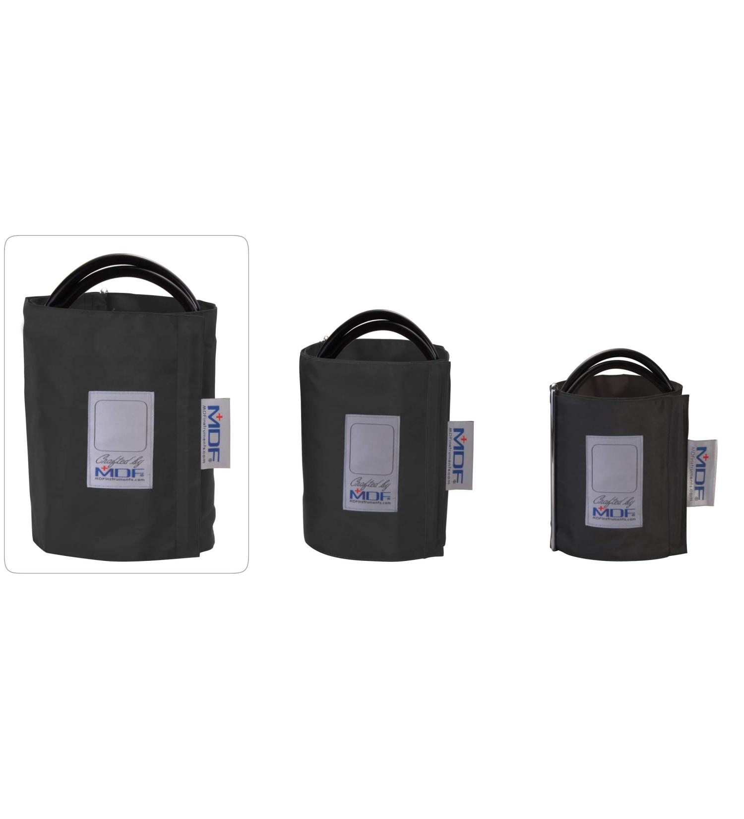 MDF Latex-free blood pressure cuff - thigh - dual tube - D-ring (MDF2090470D) (black)