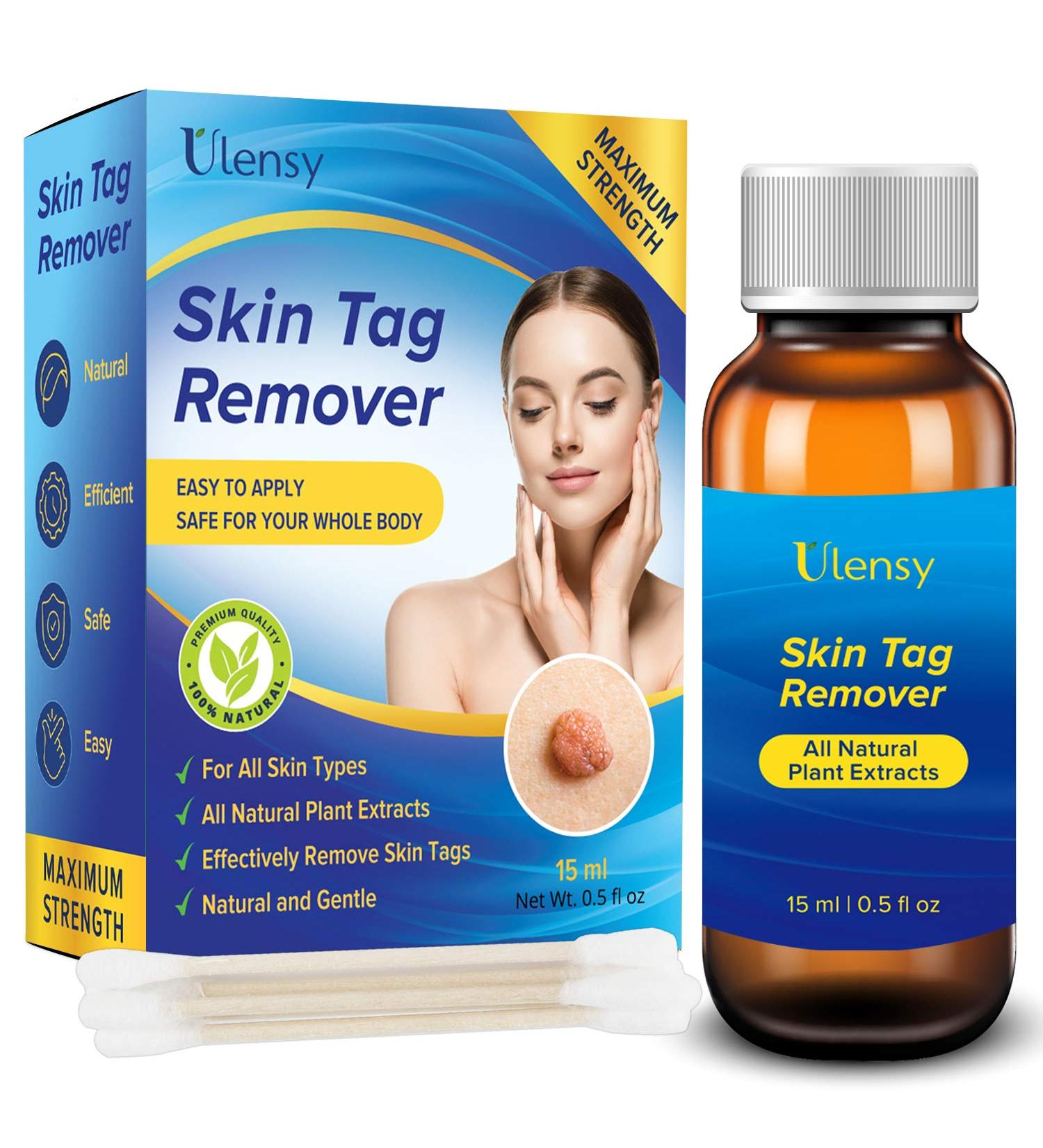 Ulensy Skin Tag Remover - Extra Strength Liquid for Fast, Pain-Free Skin Tag Removal - Natural Plant Extracts, No Scars - Easy Application (Natural Blue) - Buy Online on GoSupps.com