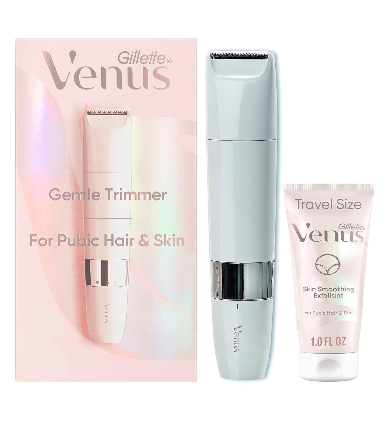 Gillette Venus Pubic Hair Trimmer with 1oz Exfoliant - Gentle Skin Care Combo - Buy Online on GoSupps.com