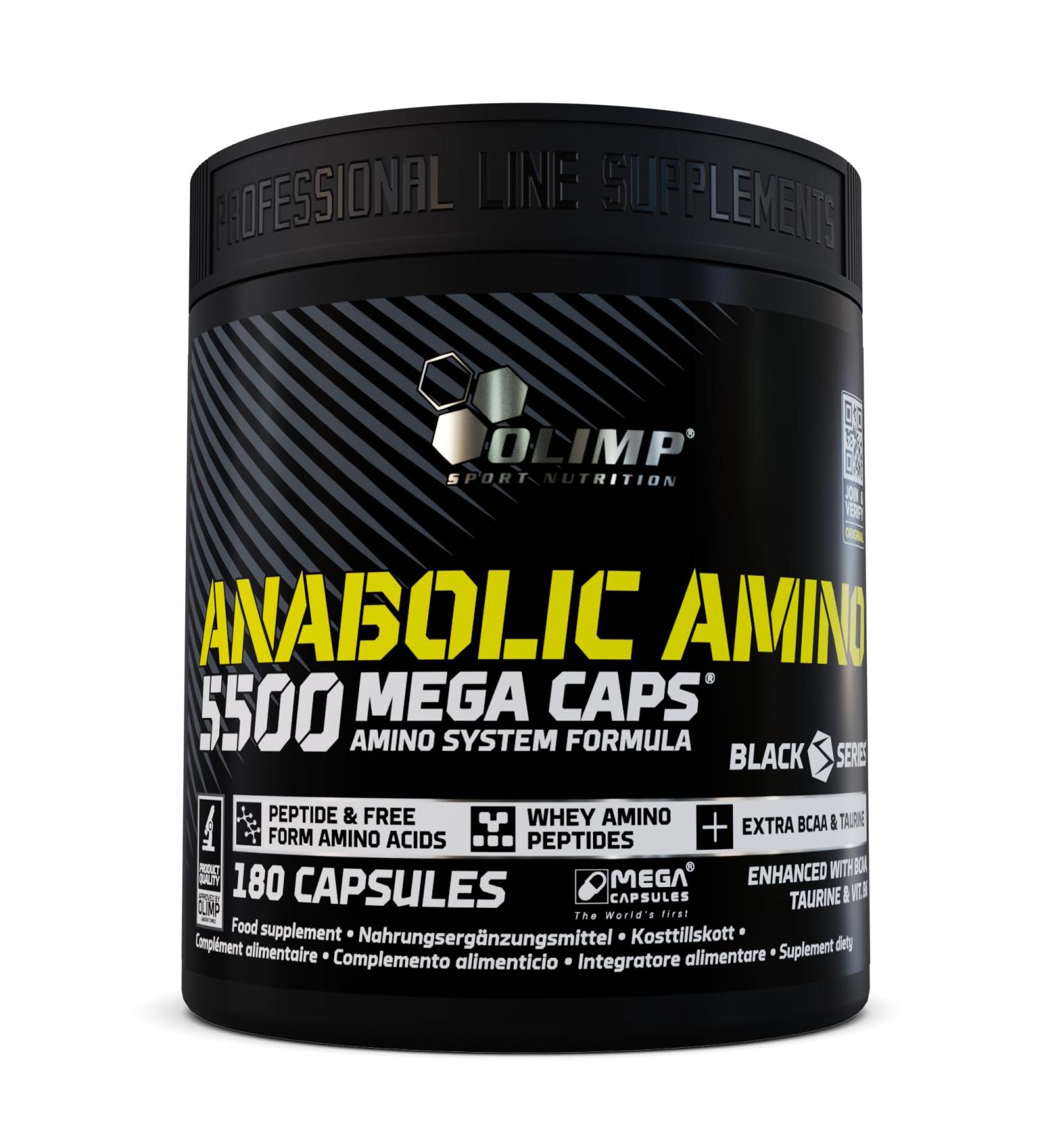OLIMP LABORATORIES Olimp Sport Nutrition Amino acid complex high dose 180 capsules Anabole Amino 5500 Mega Caps - Buy Online on GoSupps.com
