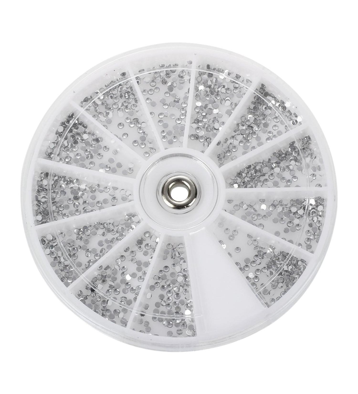 YIZAN Carousel Silver Rhinestone Boxes for Nail Art Manicure 1.5 mm Wheel - Buy Online on GoSupps.com